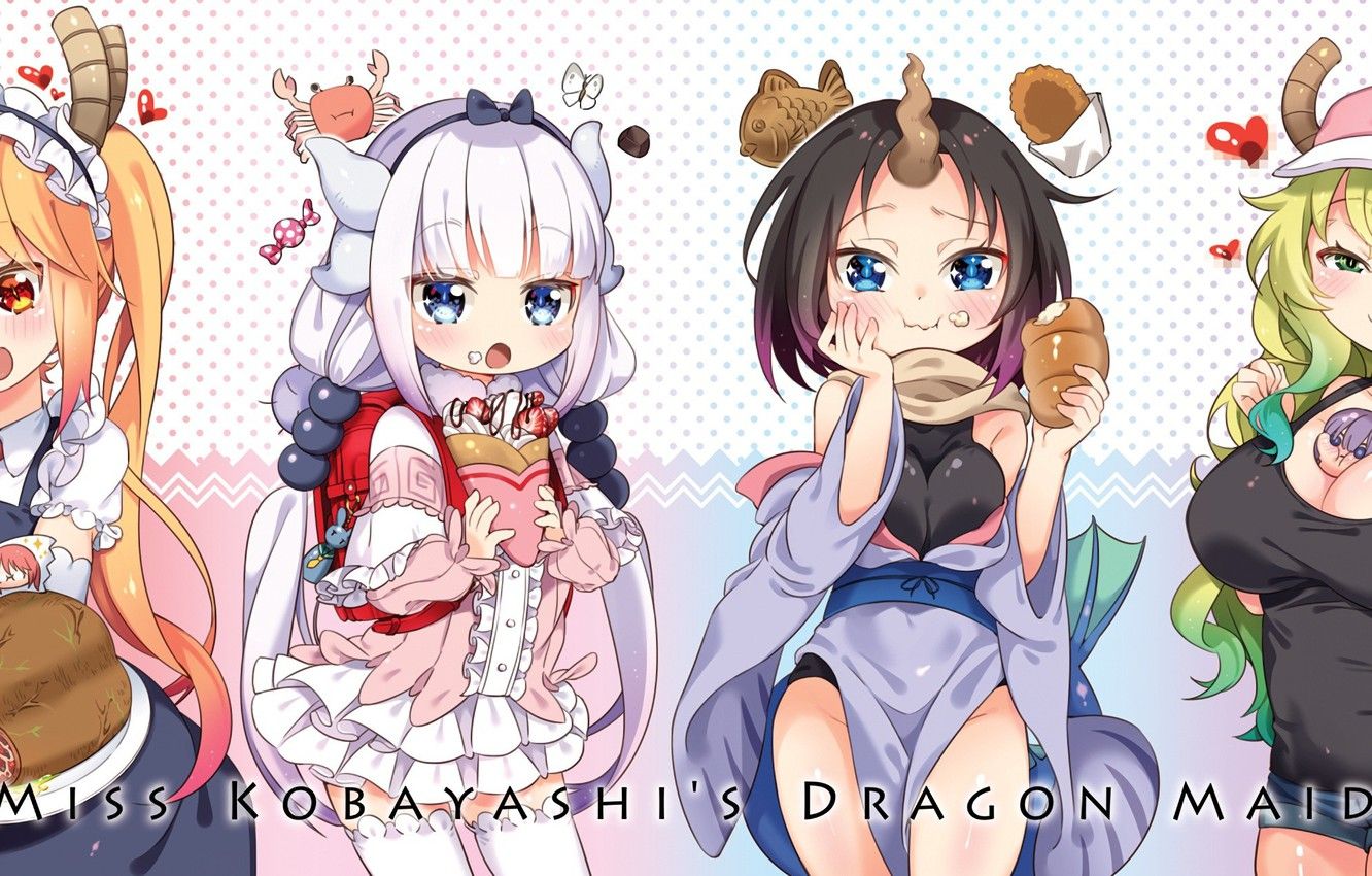 Wallpaper kawaii, girl, anime, chibi, dragon, cute, japanese