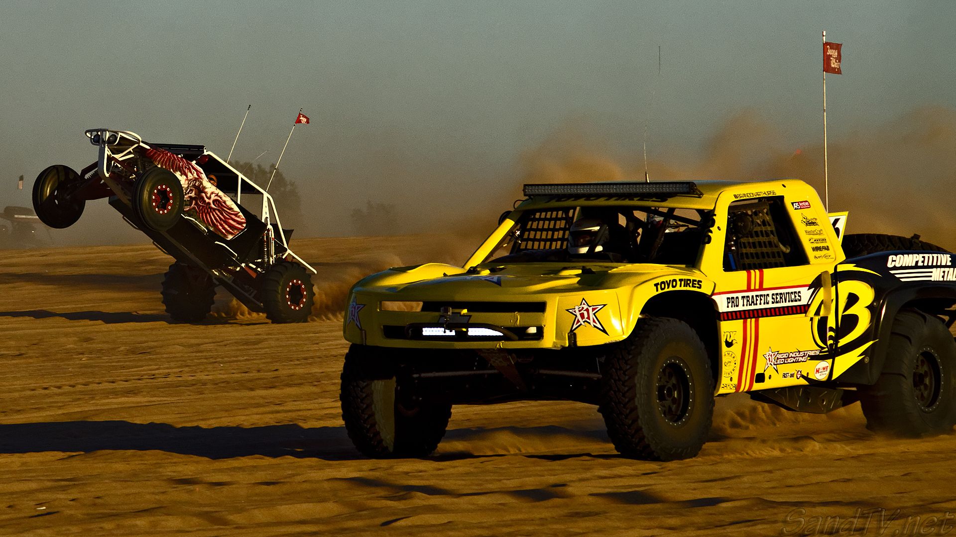 Offroad sand rails, quads, and motorcycles at the Glamis drags
