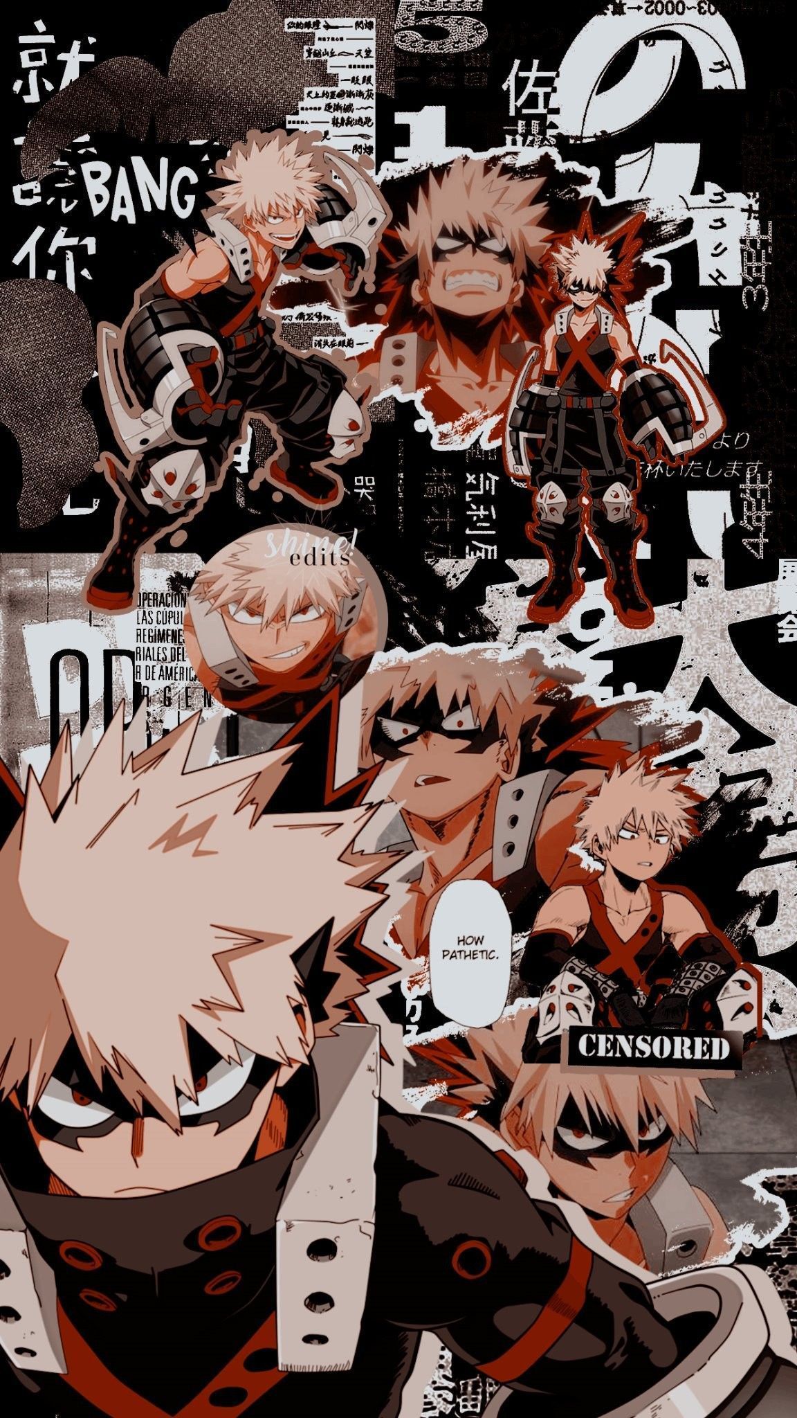 Download Bakugou Aesthetic Black And White Collage Wallpaper  Wallpapers com