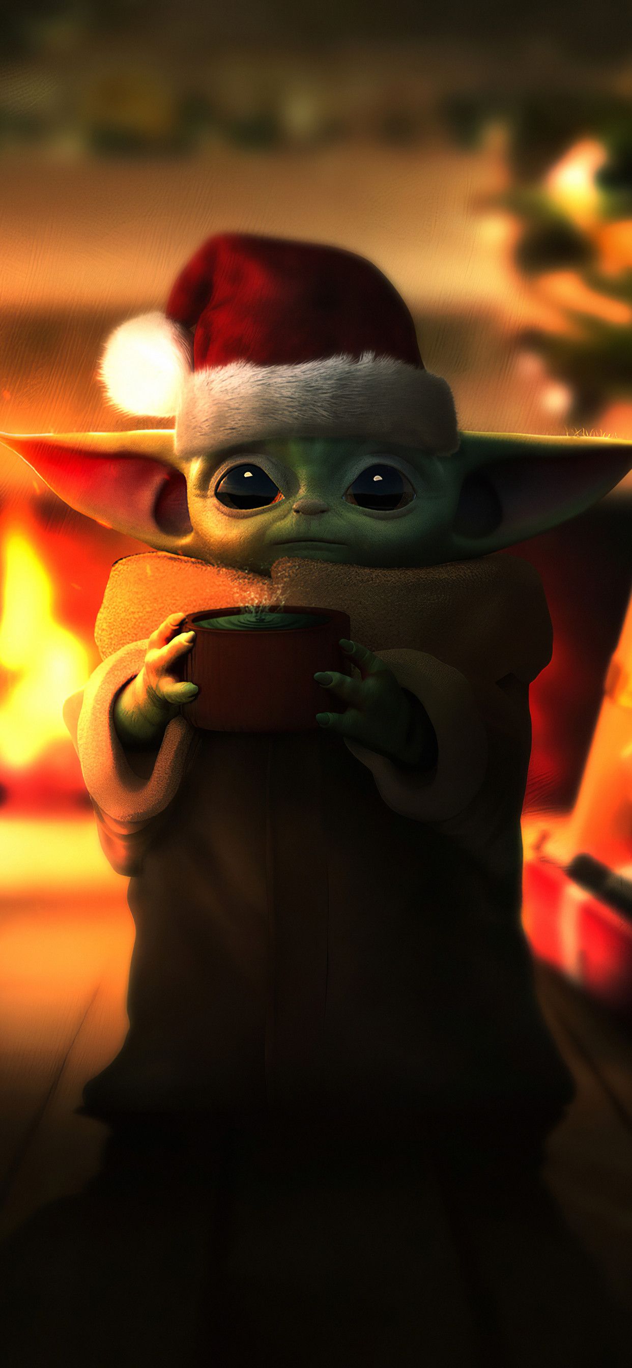 Wallpapers 4K Yoda / Baby Yoda Star Wars With Background Of Sun And ... Yoda Wallpaper Iphone