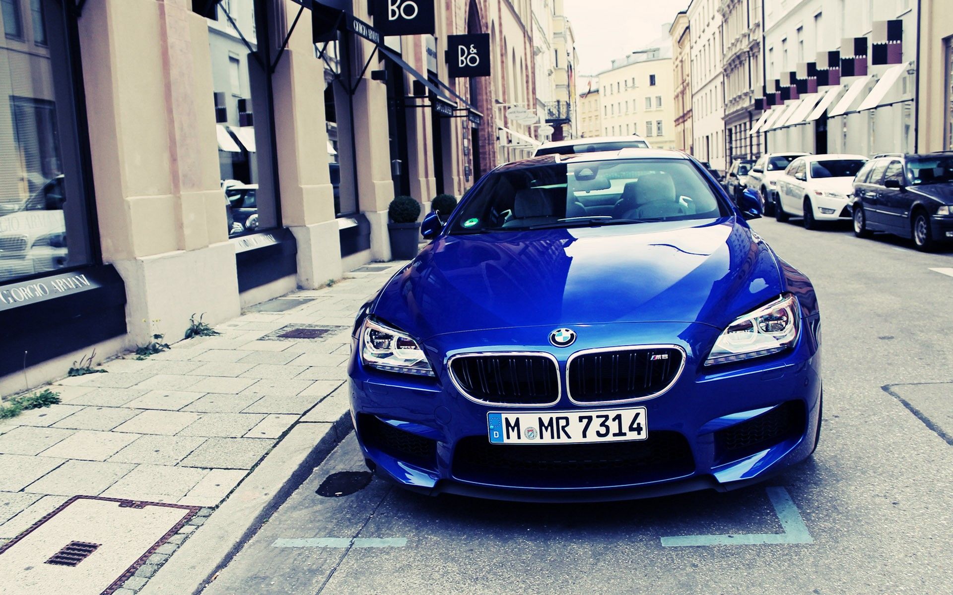 Blue BMW M6 on the Streets desktop PC and Mac wallpaper