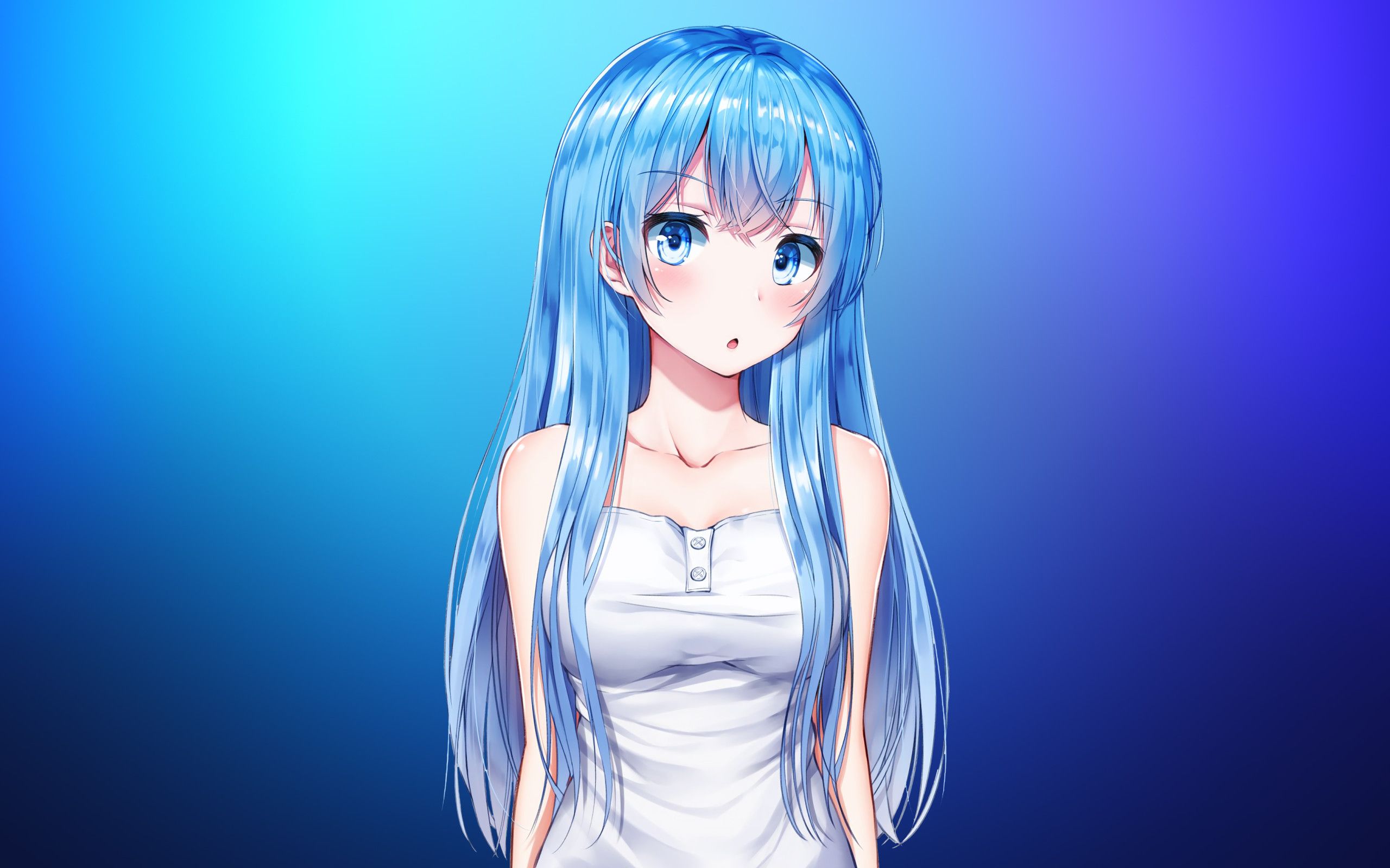 Anime Girl Aqua Blue 4k 2560x1600 Resolution HD 4k