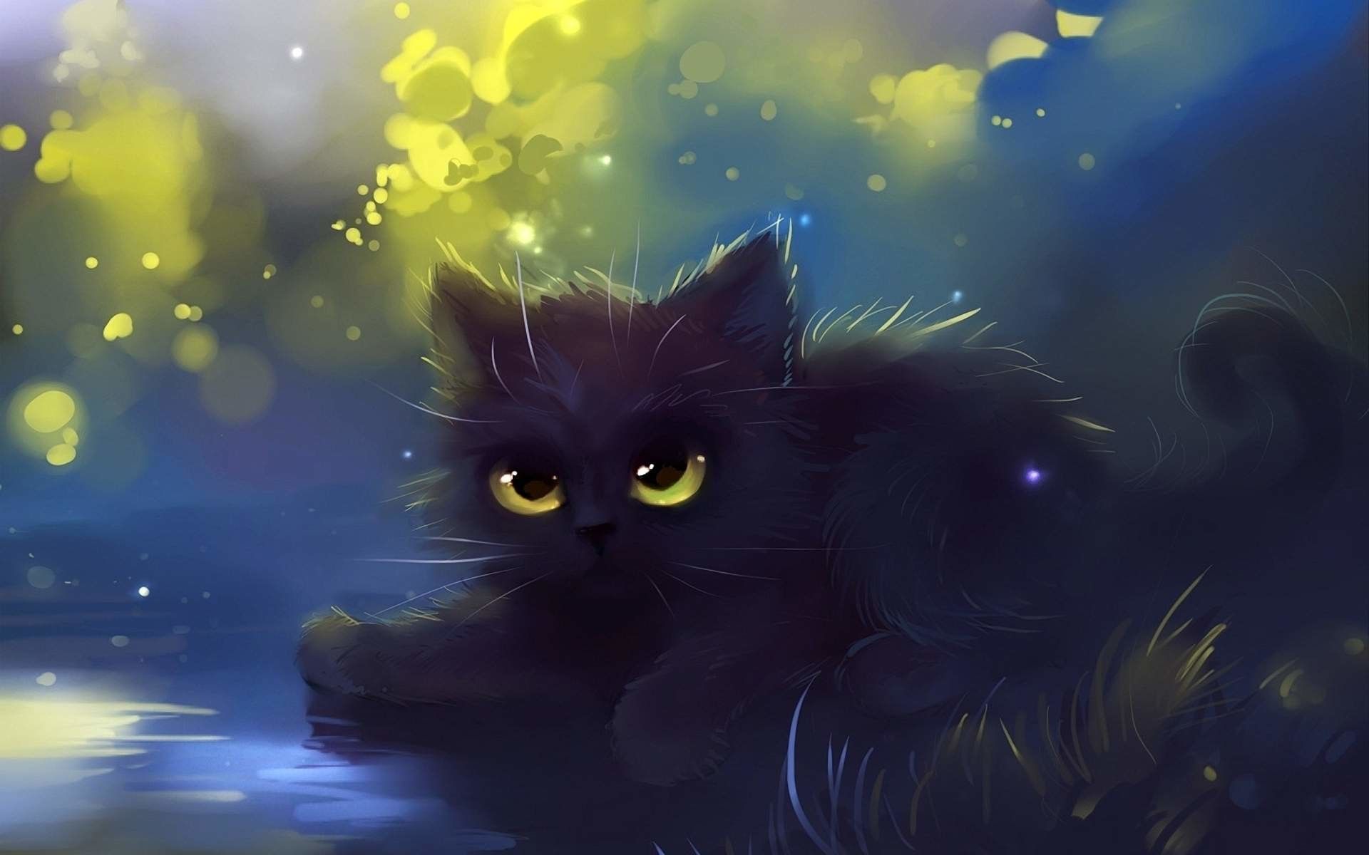  Anime  Cat  With Green Eyes  Wallpapers Wallpaper Cave
