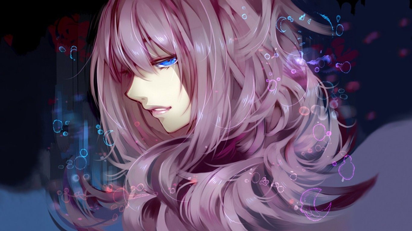 Vocaloid Megurine Luka Pink Hair Blue Eyes Wallpaper With