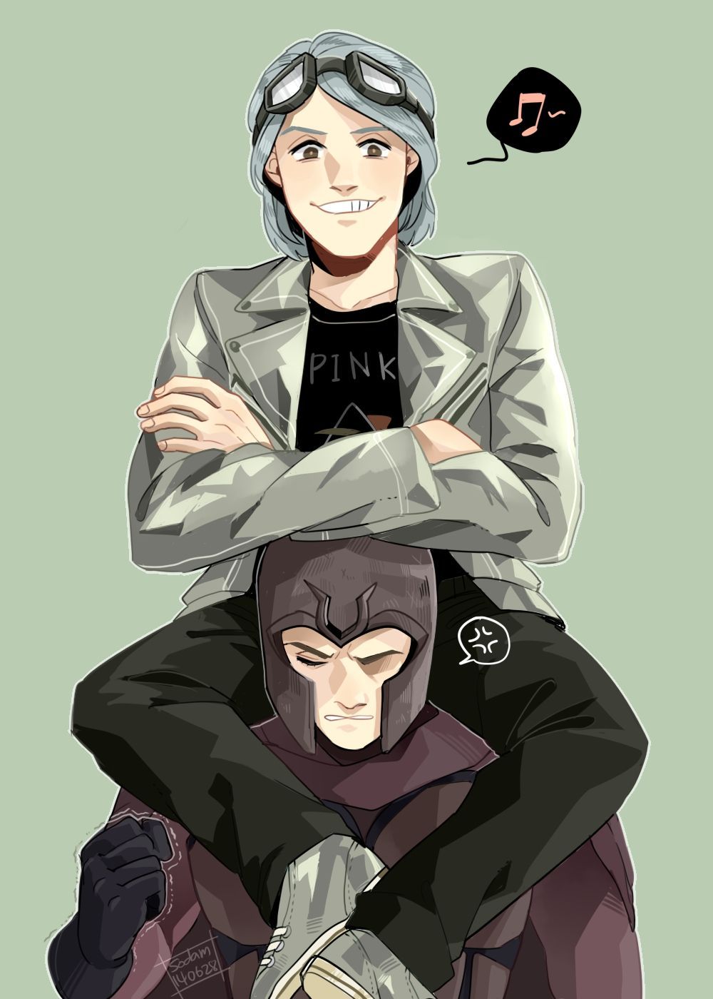 Quicksilver and his dad Magneto<-- I have no idea who they are