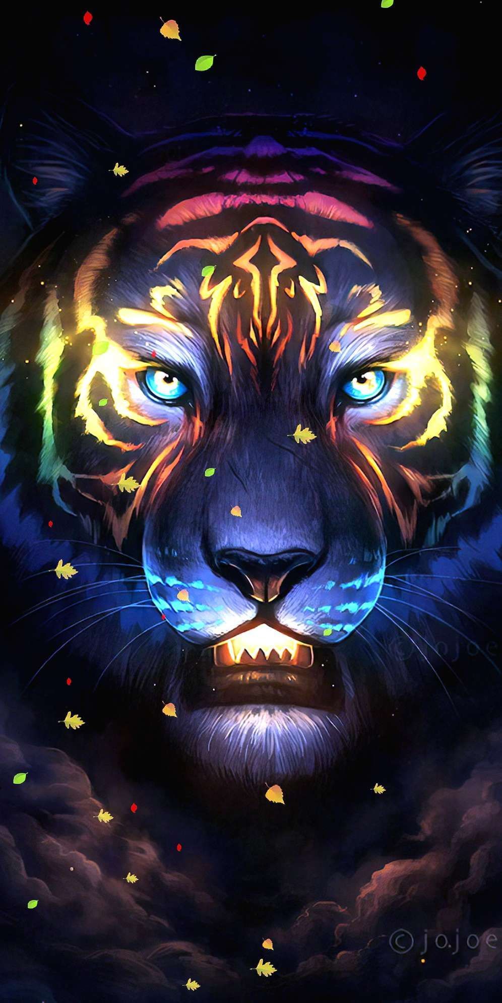 Bright Neon Tiger