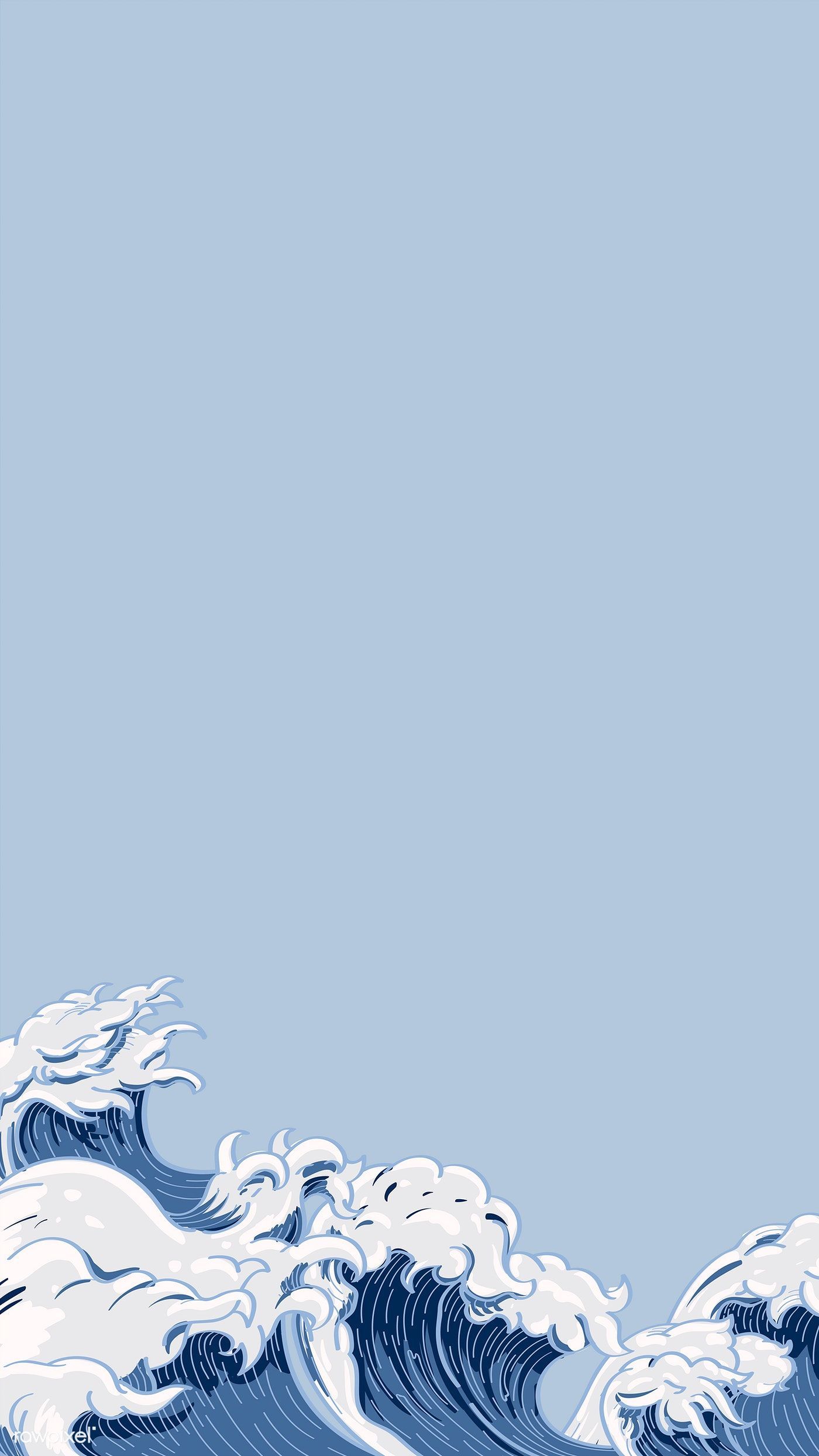 Download premium illustration of Blue Japanese wave background