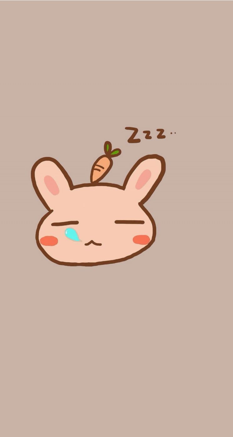 Sleeping bunny. Tap to see 8 Cartoon Sleepy Animals Zzz Wallpaper
