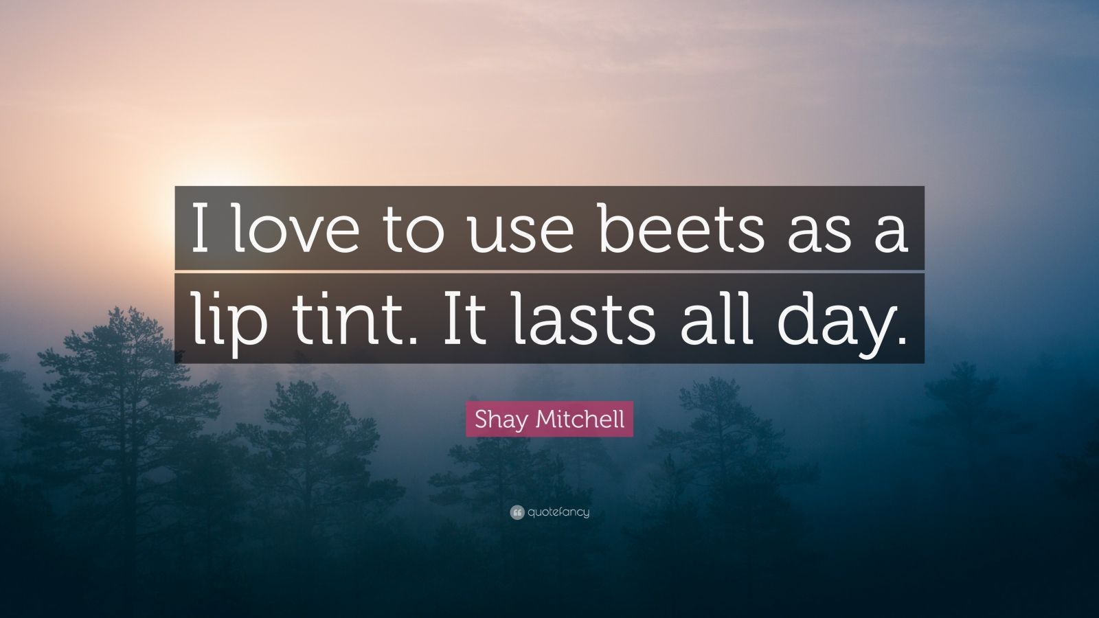 Shay Mitchell Quote: “I love to use beets as a lip tint. It lasts