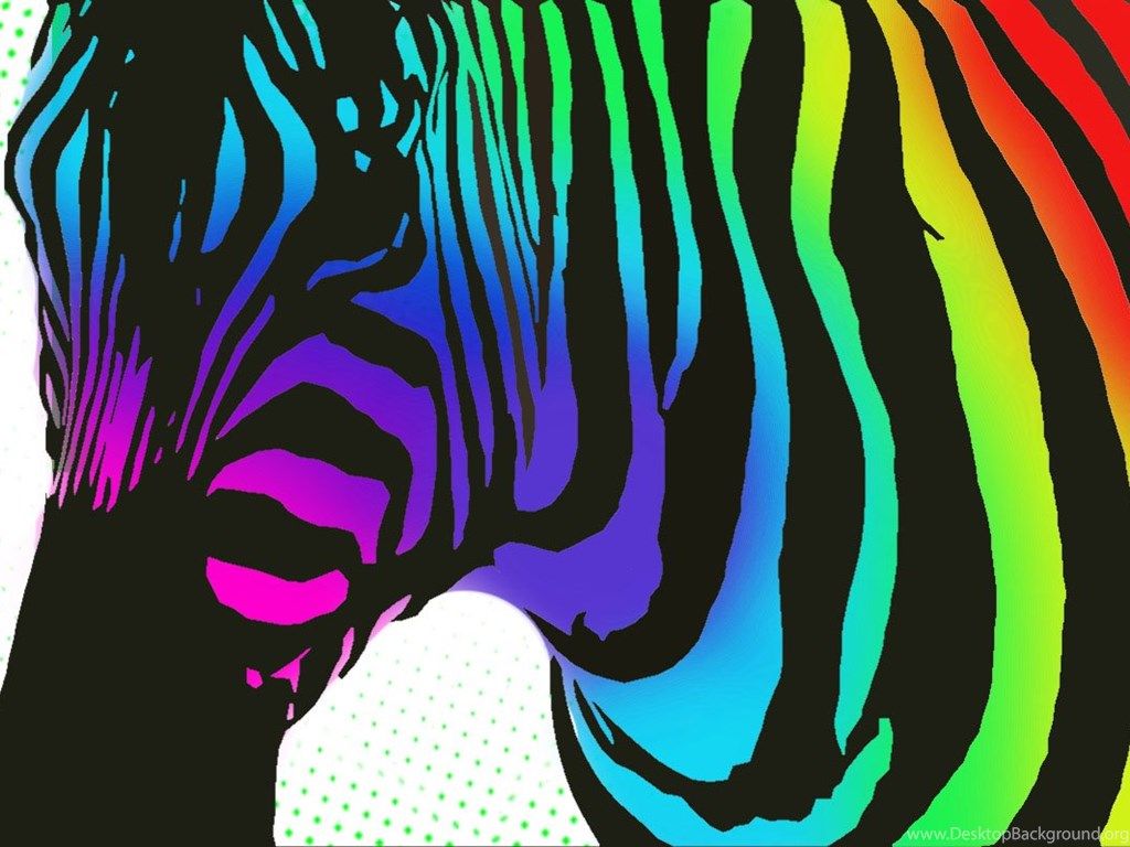 Neon Zebra Background Neon Rainbow Zebra Print Desktop Background