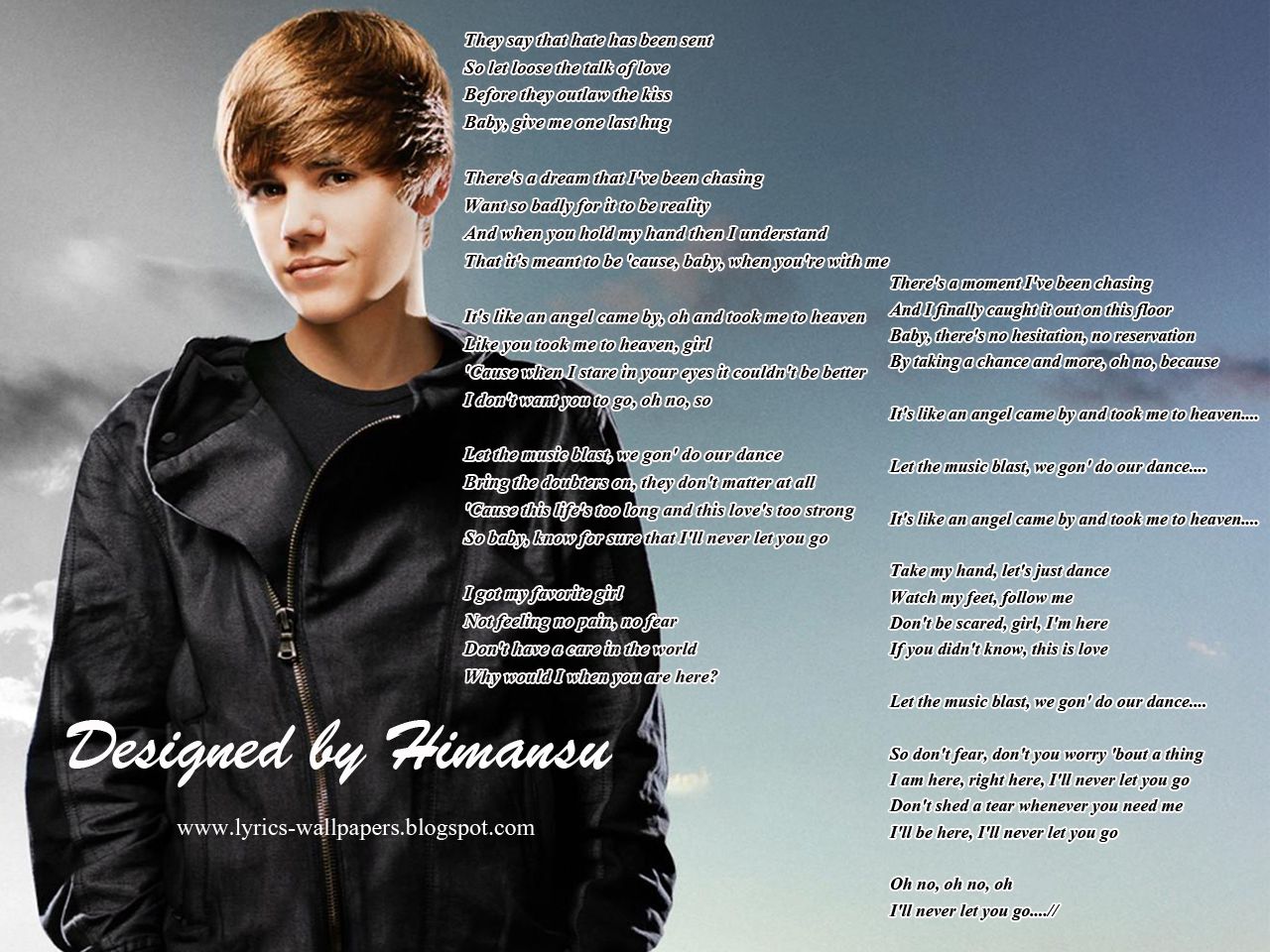 Lyrics Wallpaper: Justin Bieber Let You Go
