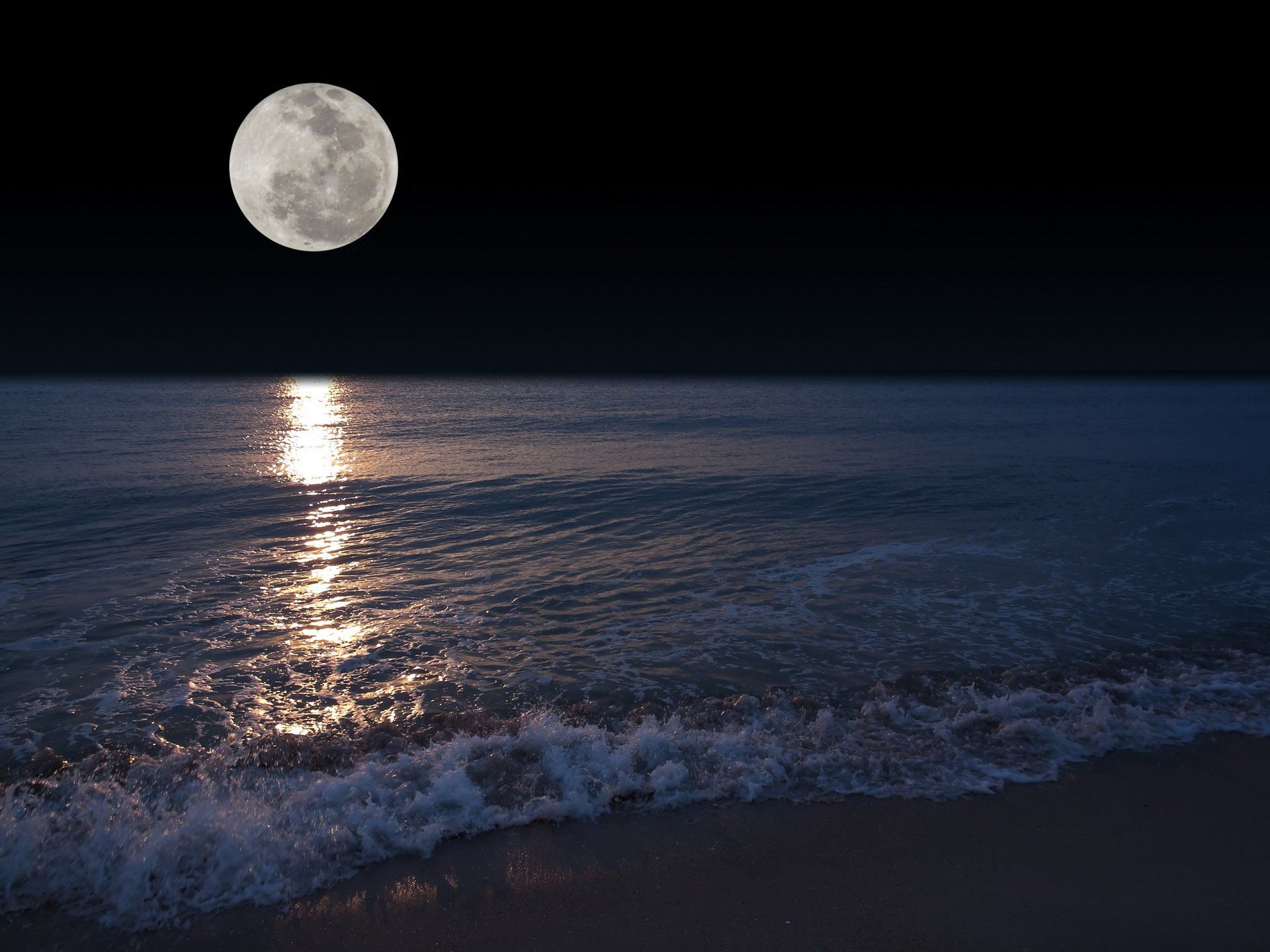 Full Moon On Beach