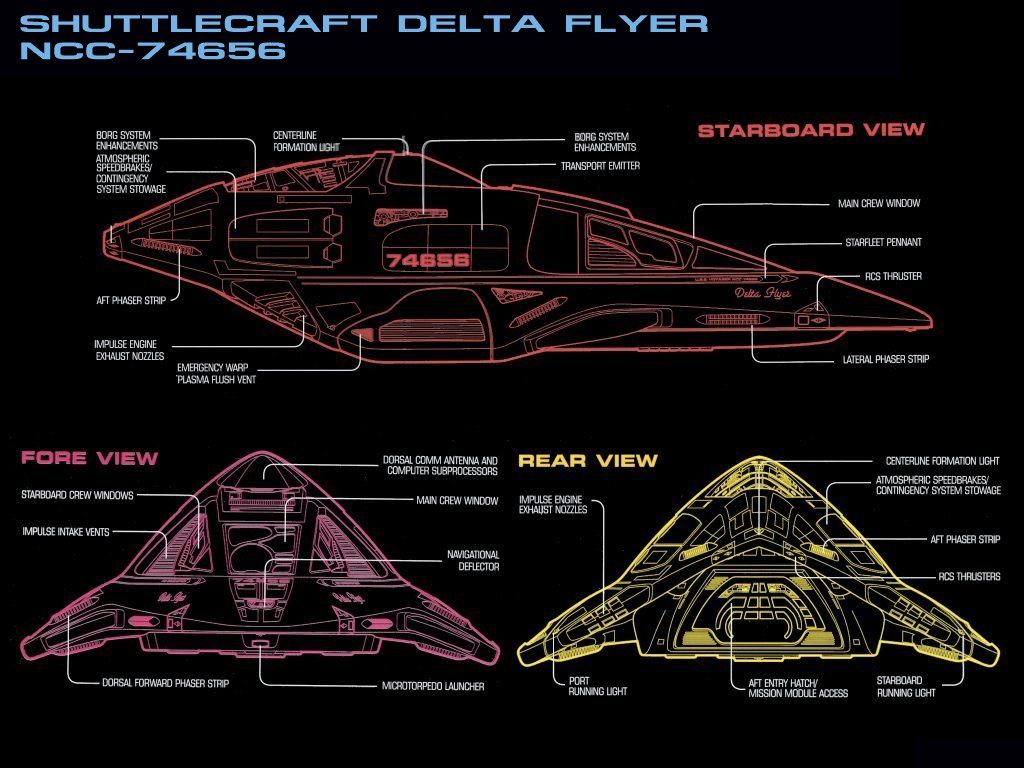 Star Trek Voyager Delta Flyer. Star trek, Star trek ships, Star