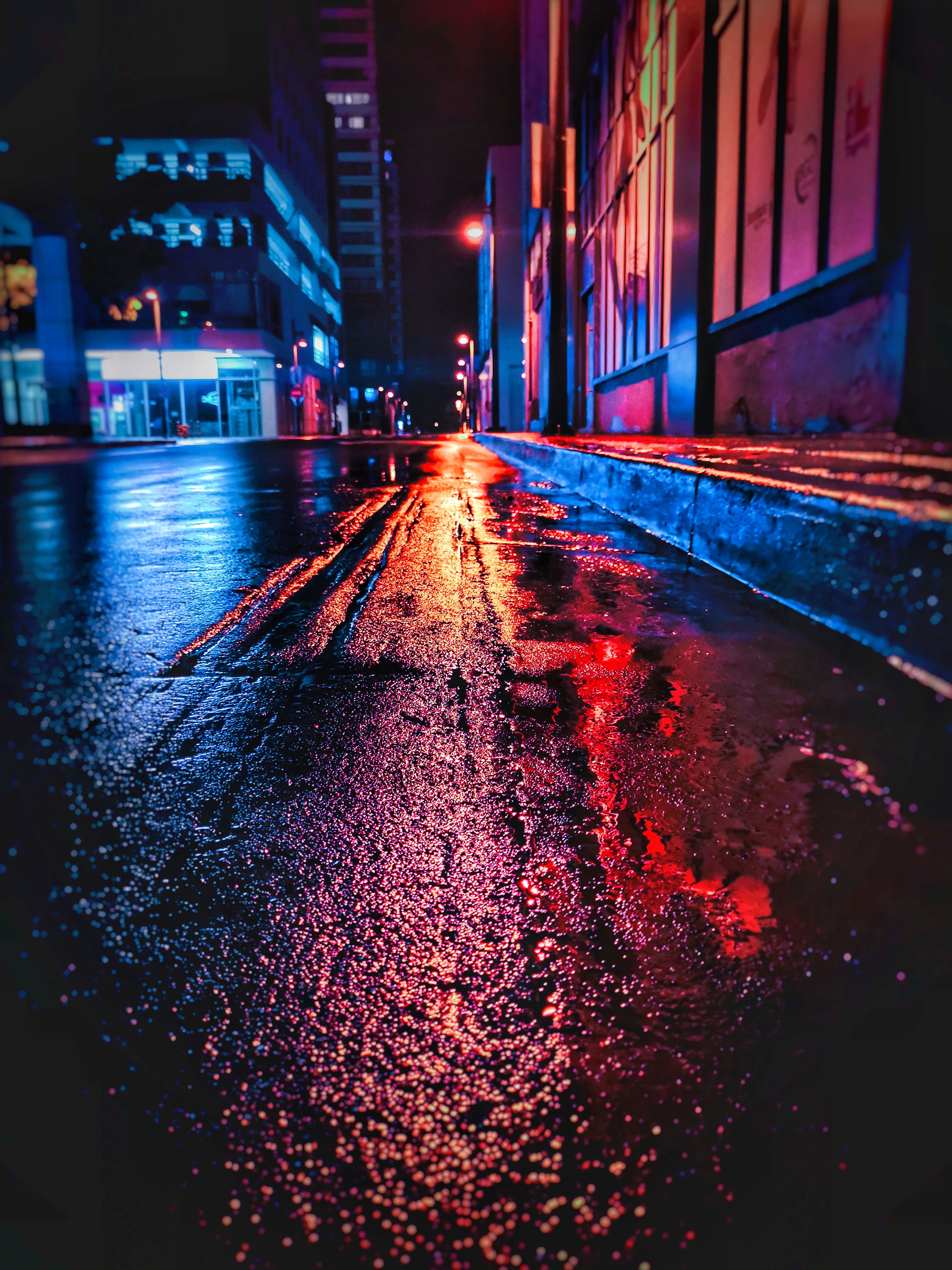 Download wallpaper 4330x5773 street, night, wet, neon, city HD