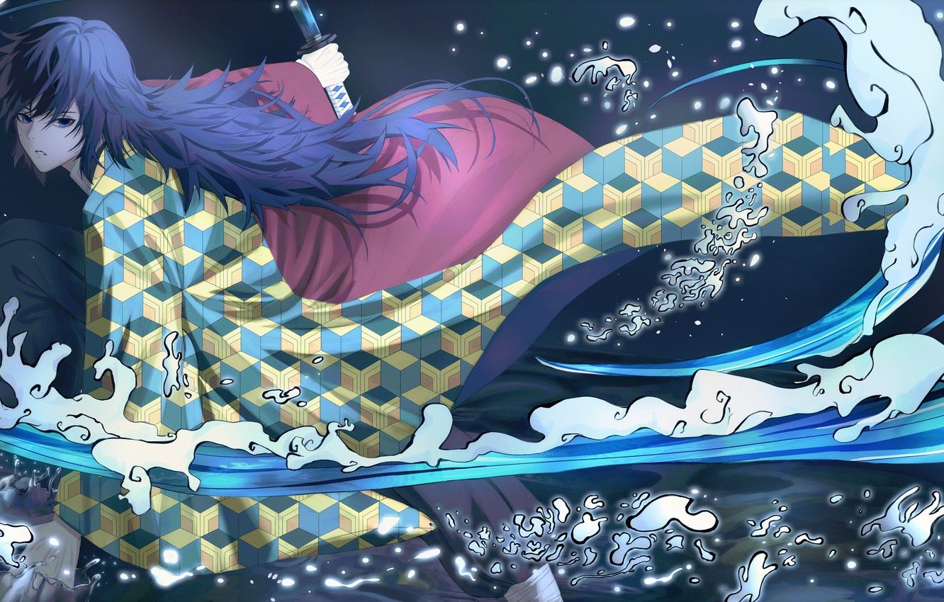 Wallpaper water, guy, Demon Slayer Kimetsu no Yaiba, The Blade Cleaves Demons, Giyuu Tomioka image for desktop, section сёнэн