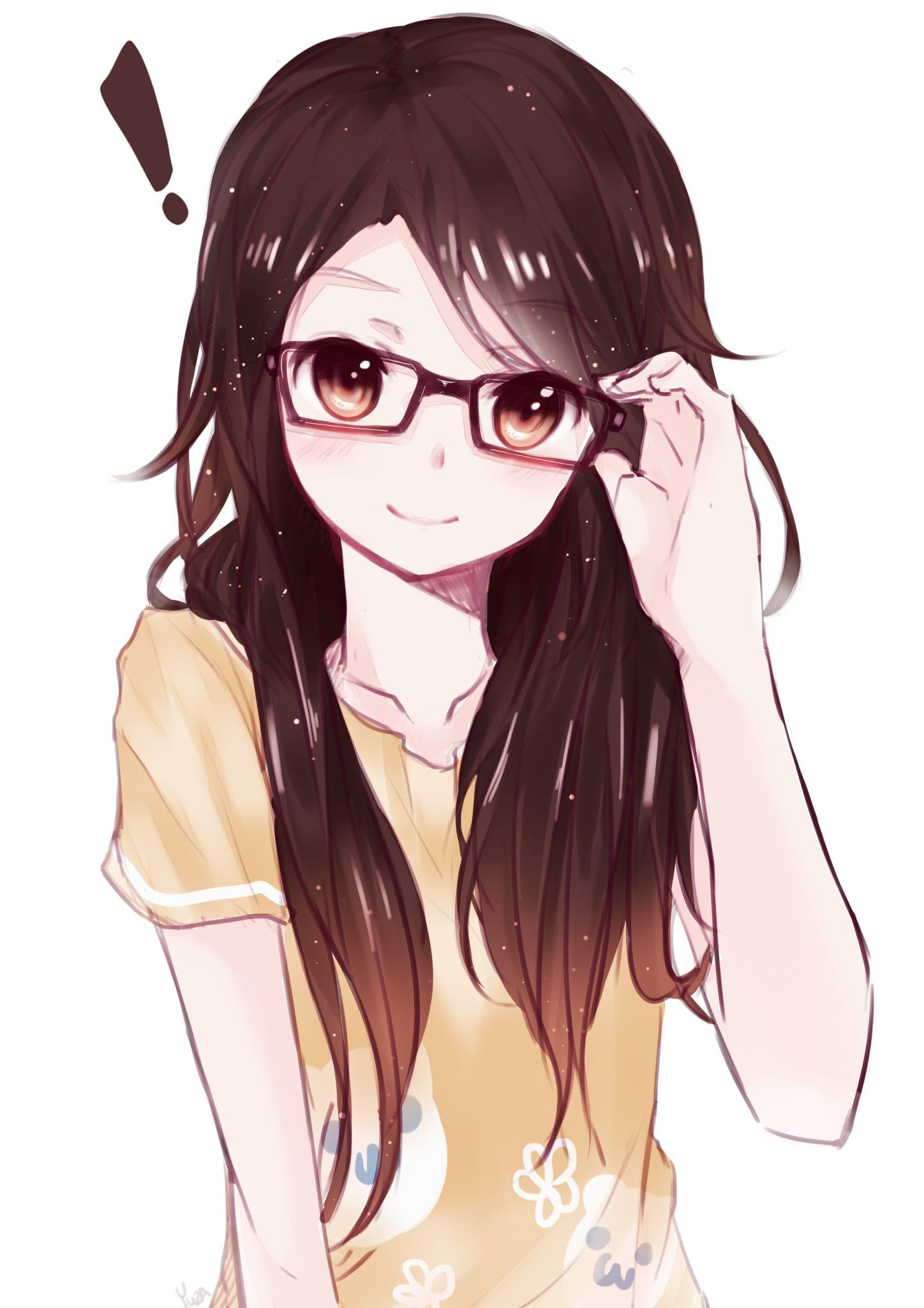 Cute Anime Girl with Glasses : r/wallpapers