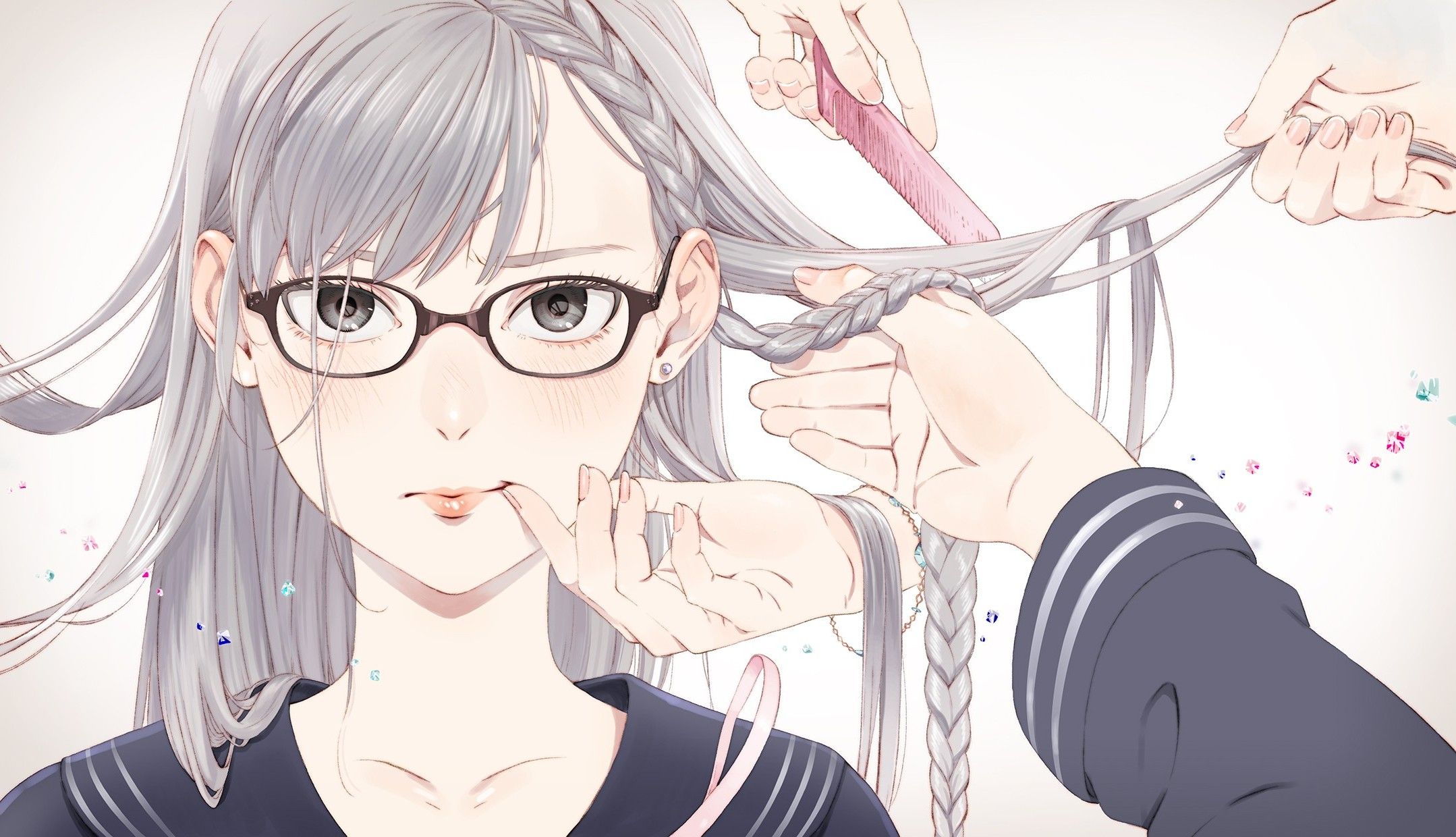 Cute Anime Girl with Glasses : r/wallpapers