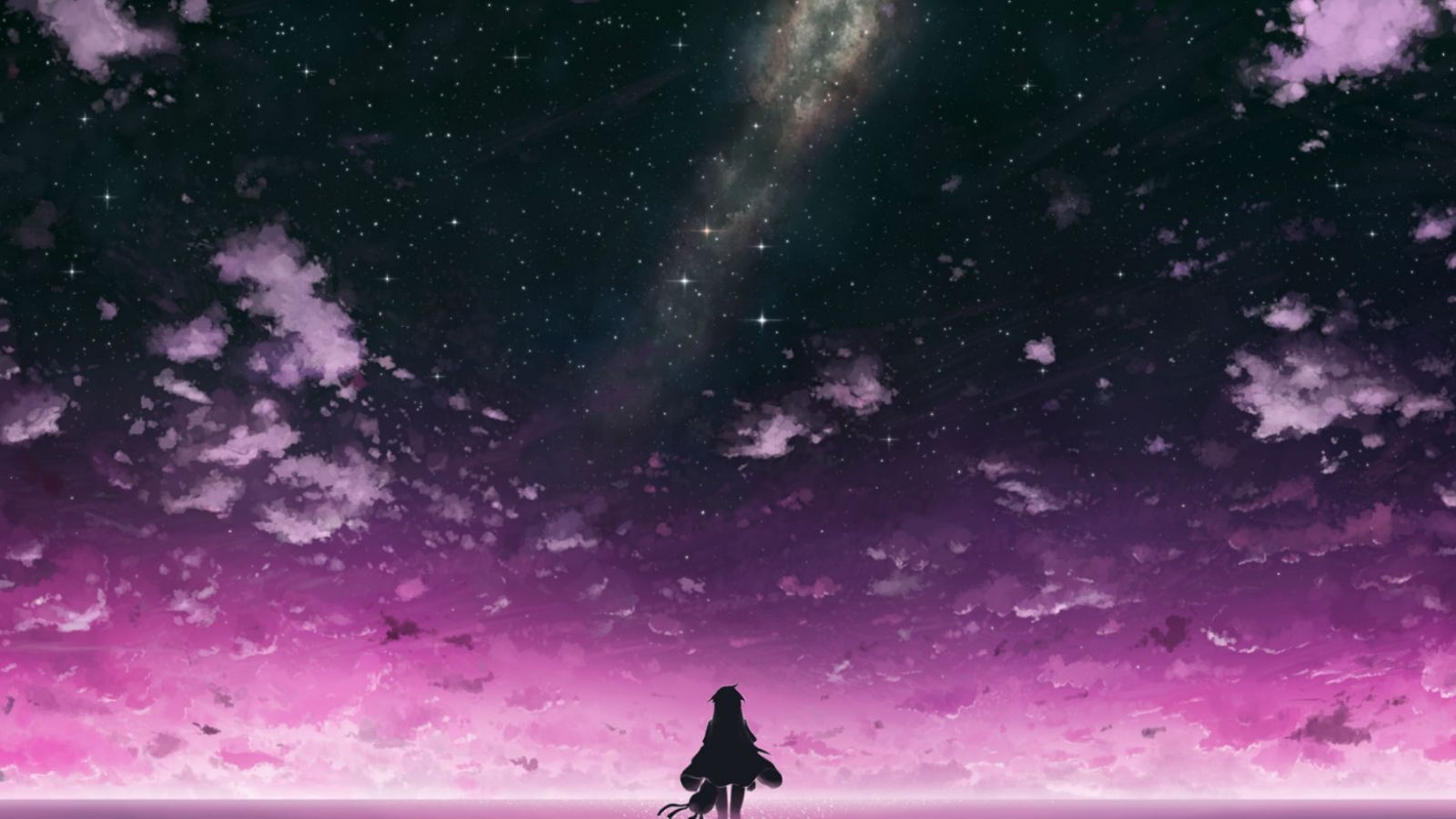 dark purple almost dark anime night sky - Playground