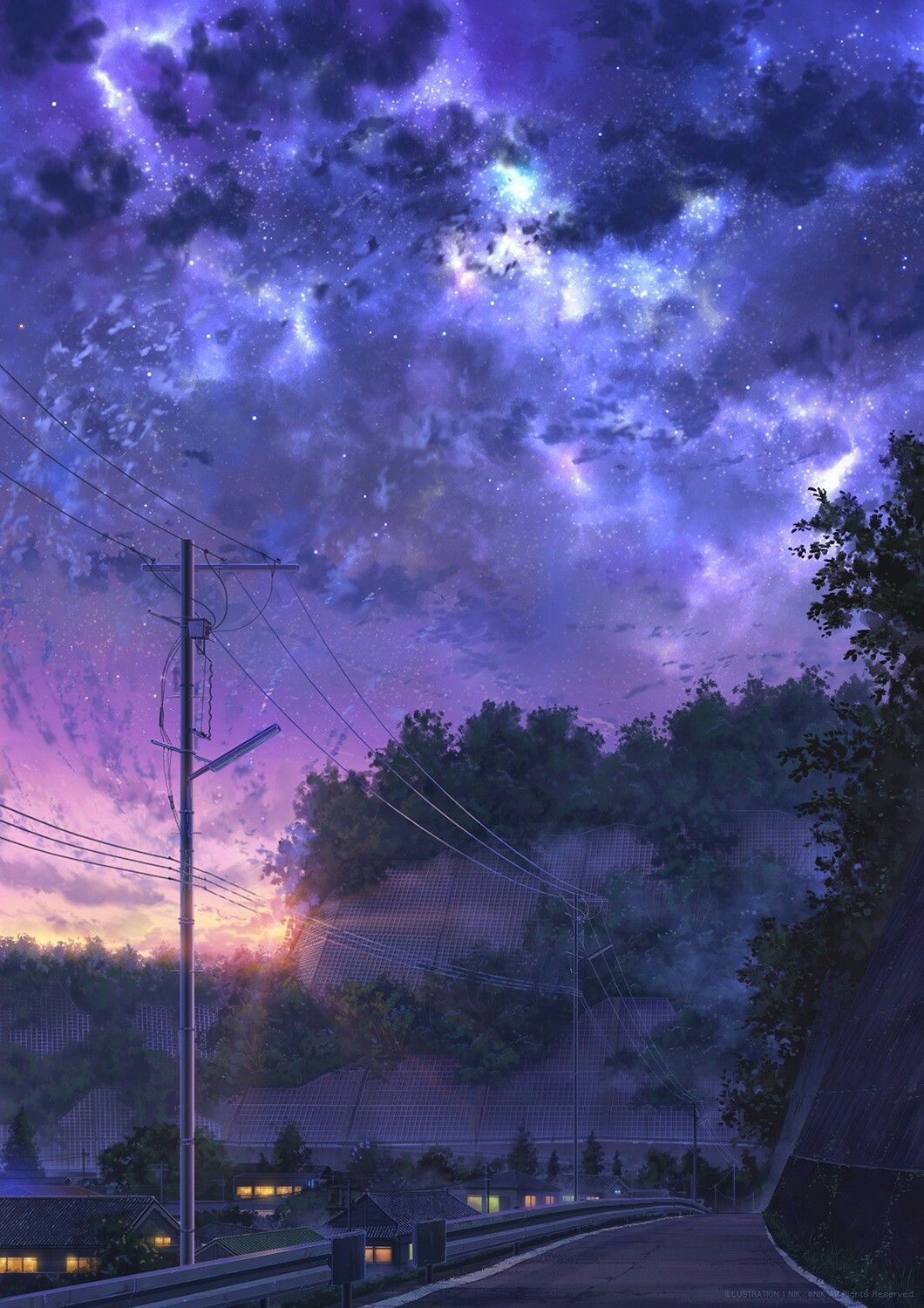 niam niam. Anime scenery, Sky art
