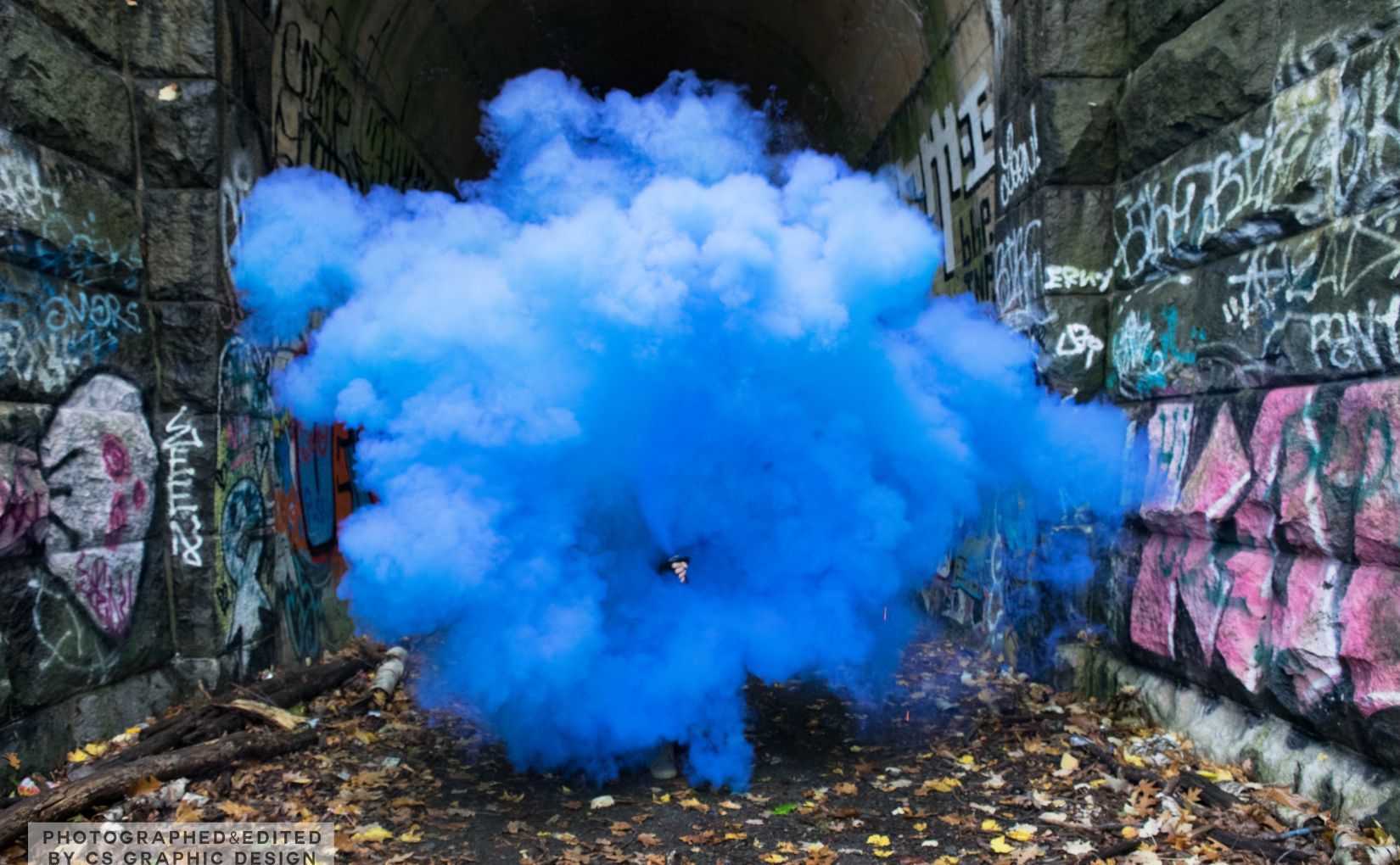 Long Exposures in an Abandoned Train Tunnel. Smoke bomb