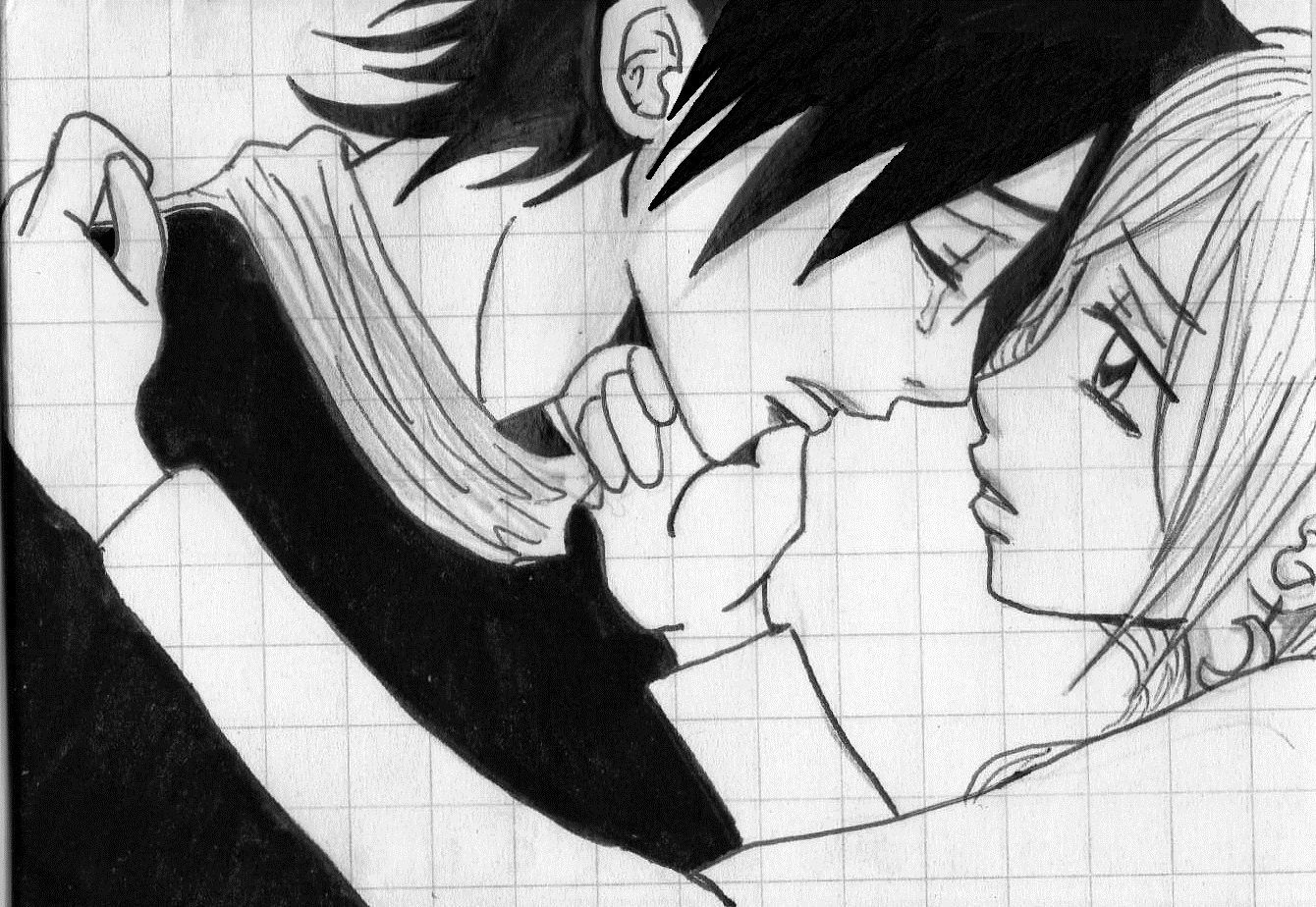 Anime Sad Couple Drawing