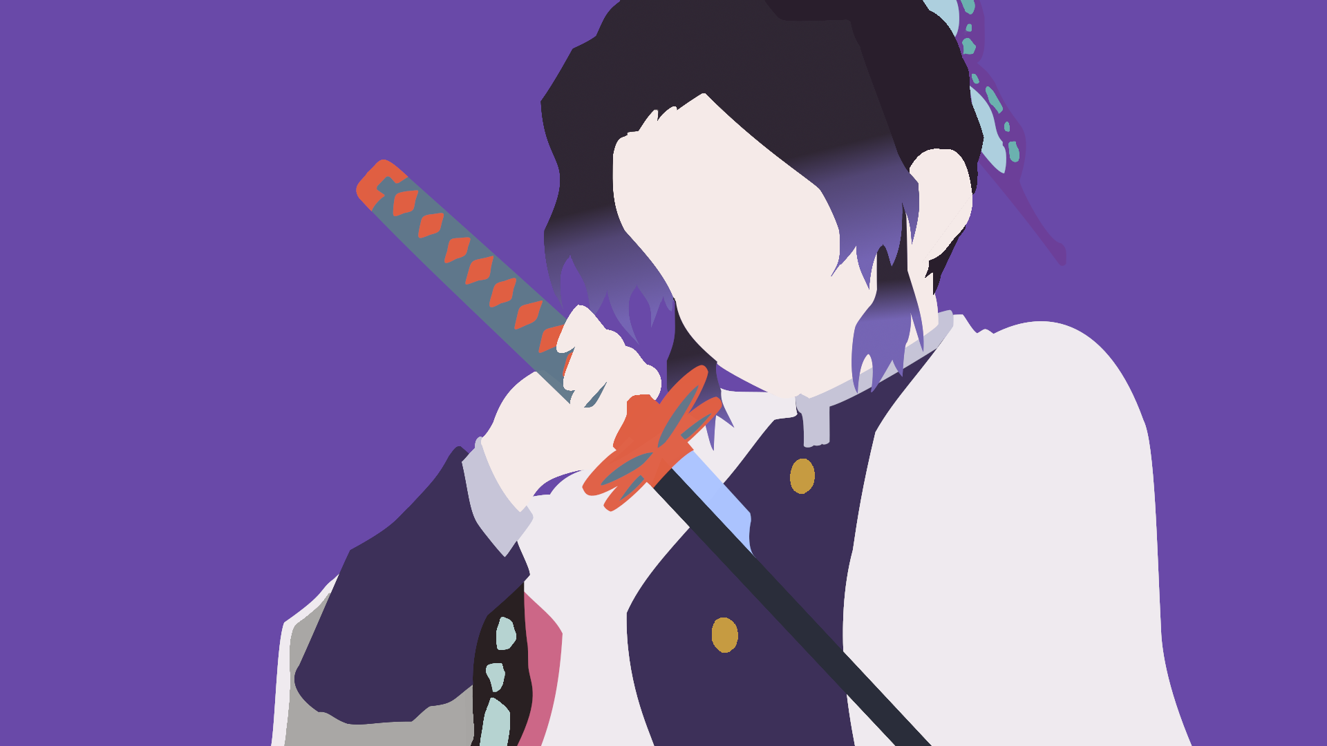 Demon Slayer Phone Wallpaper Minimalist Kochou Shinobu Kimetsu No