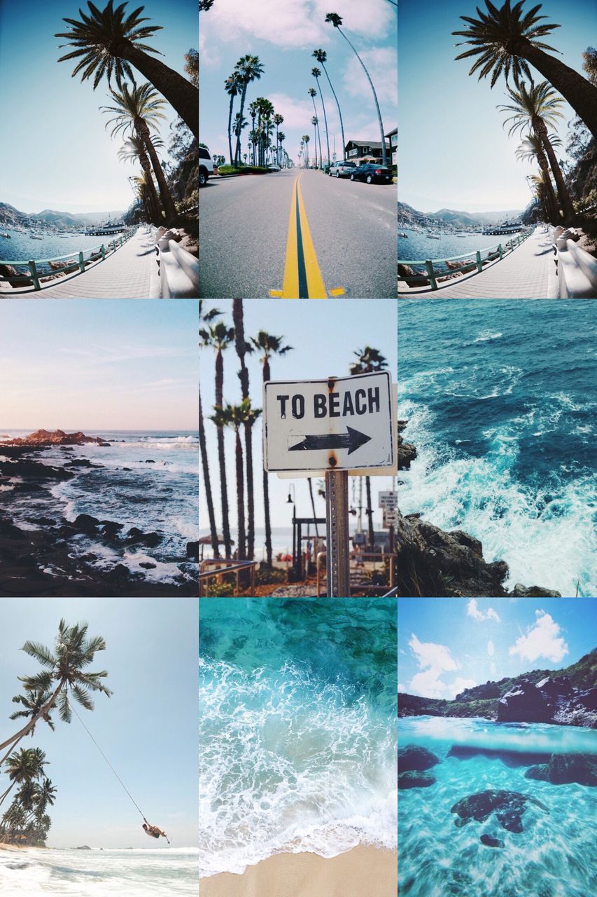 Peach Beach art collage pack Watercolor iphone Aesthetic  Aesthetic  iphone Hawaii Collage HD phone wallpaper  Pxfuel