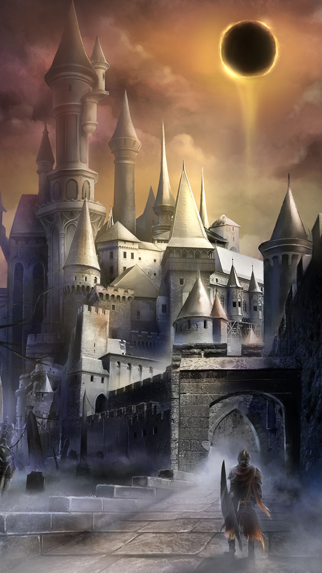 Wallpaper Dark Souls warrior 3 castle Fantasy vdeo game 1080x1920
