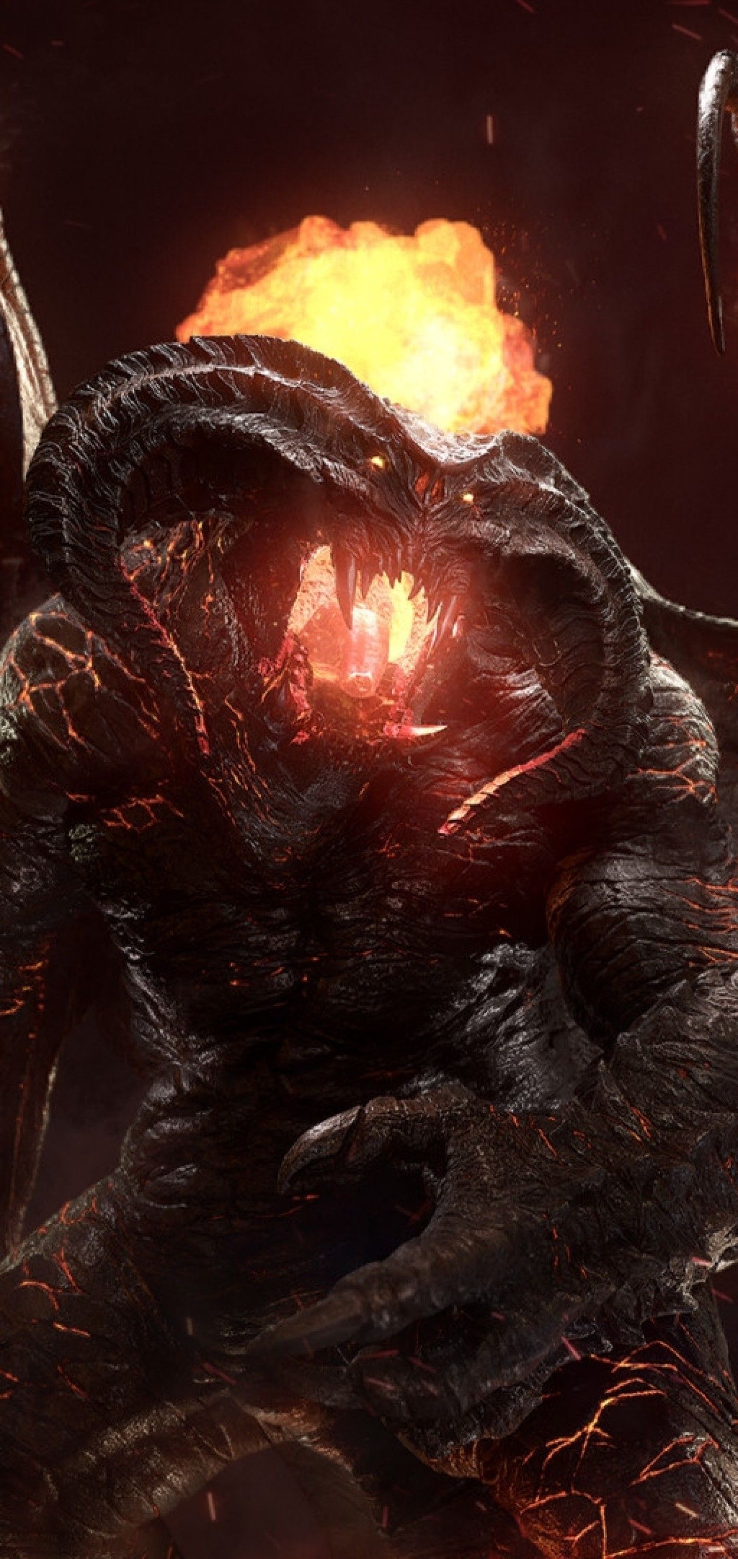 Download 1440x3040 Balrog, Lord Of The Rings, Demon, Evil, Wings