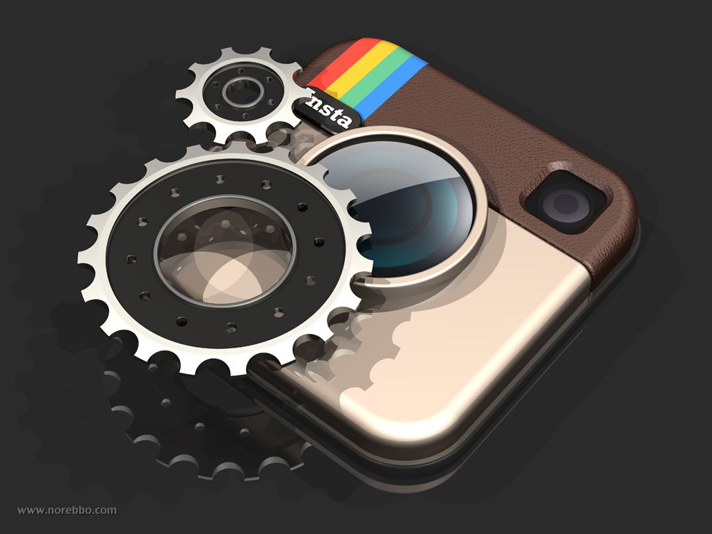 3D Instagram logo and app icon