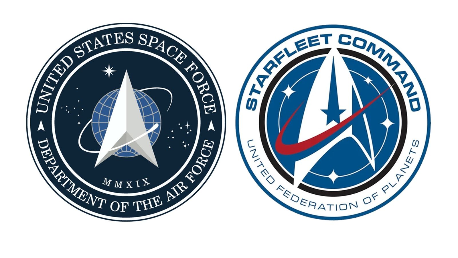 Trump Space Force logo looks like Star Trek Starfleet symbol