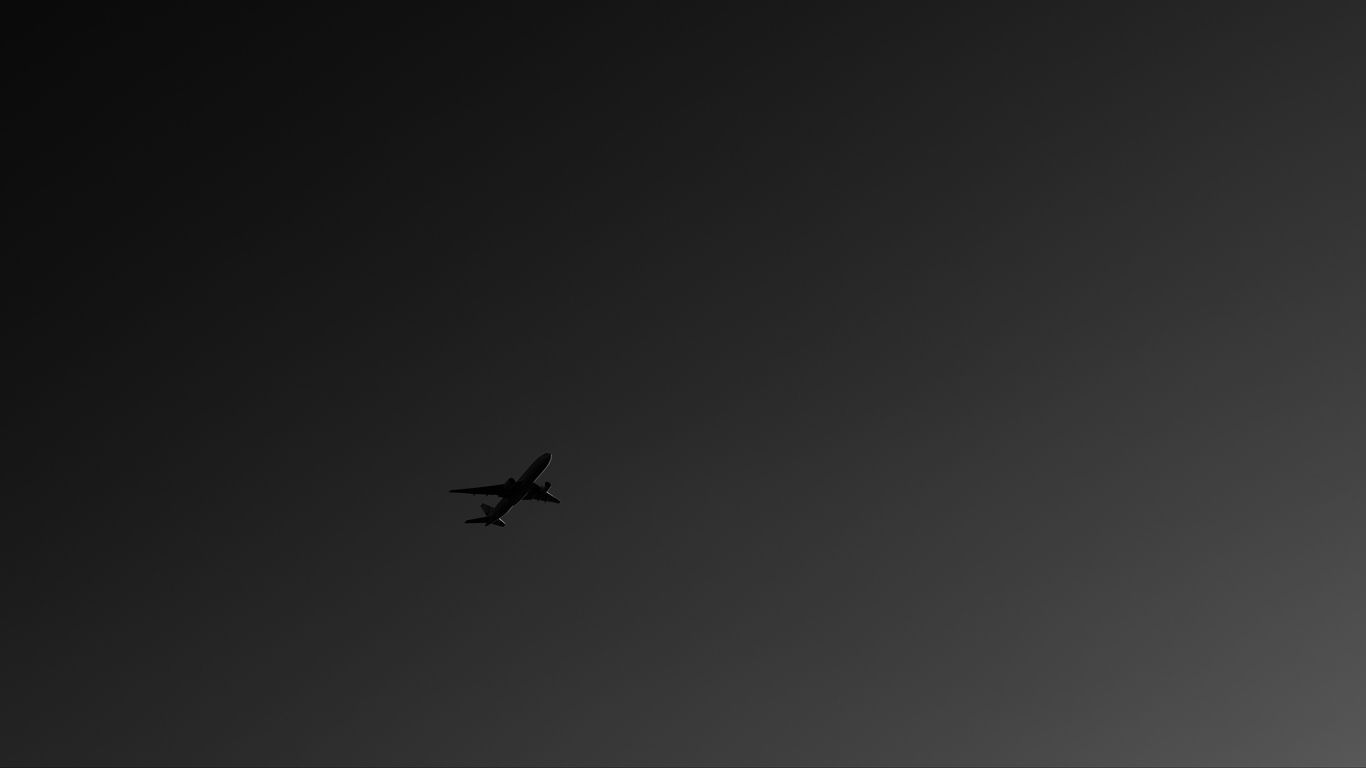 Wallpaper Plane, Bw, Sky, Flight, Dark, Minimalism Aircraft