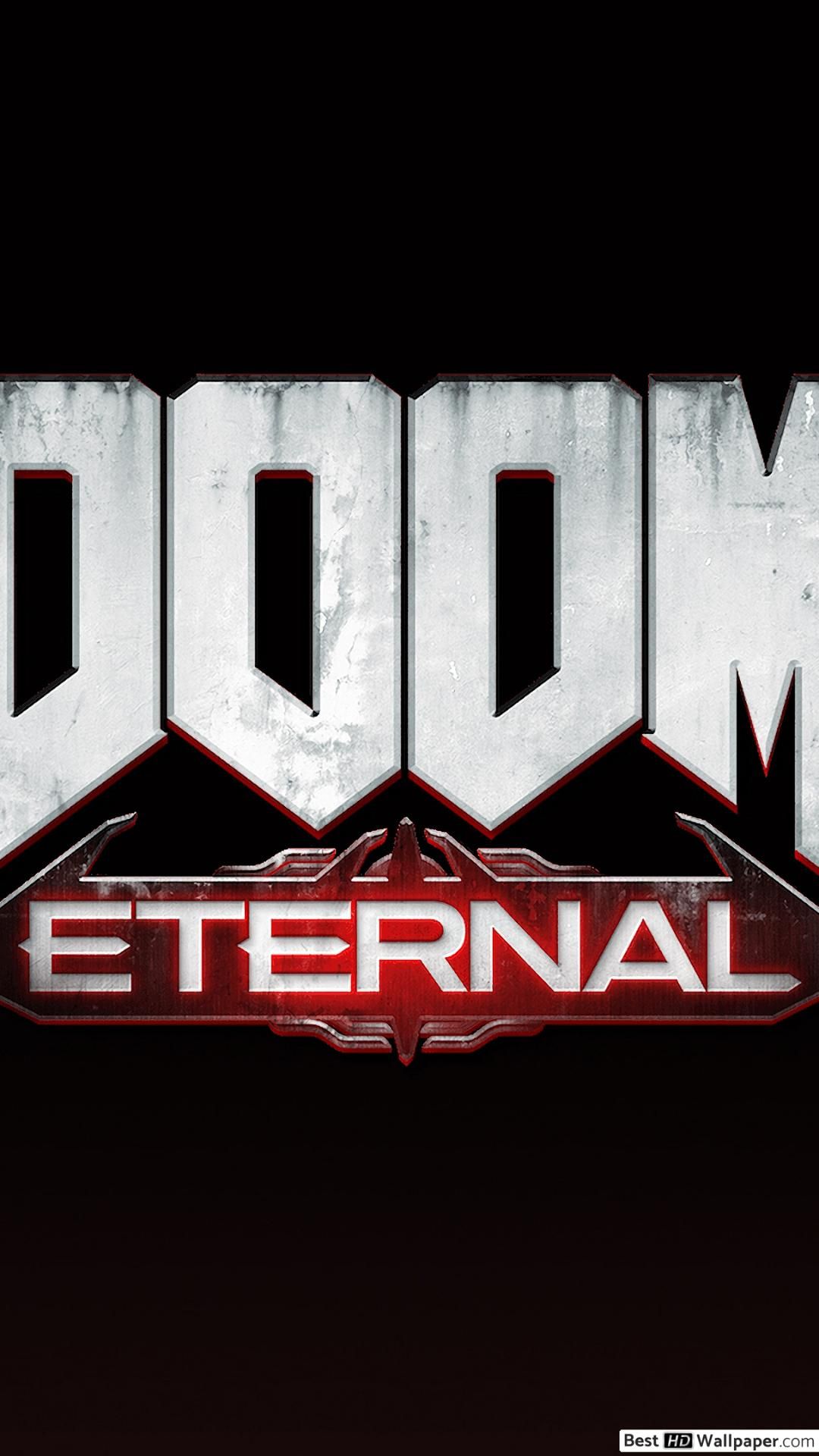 Doom Eternal Logo (Black Background) HD wallpaper download