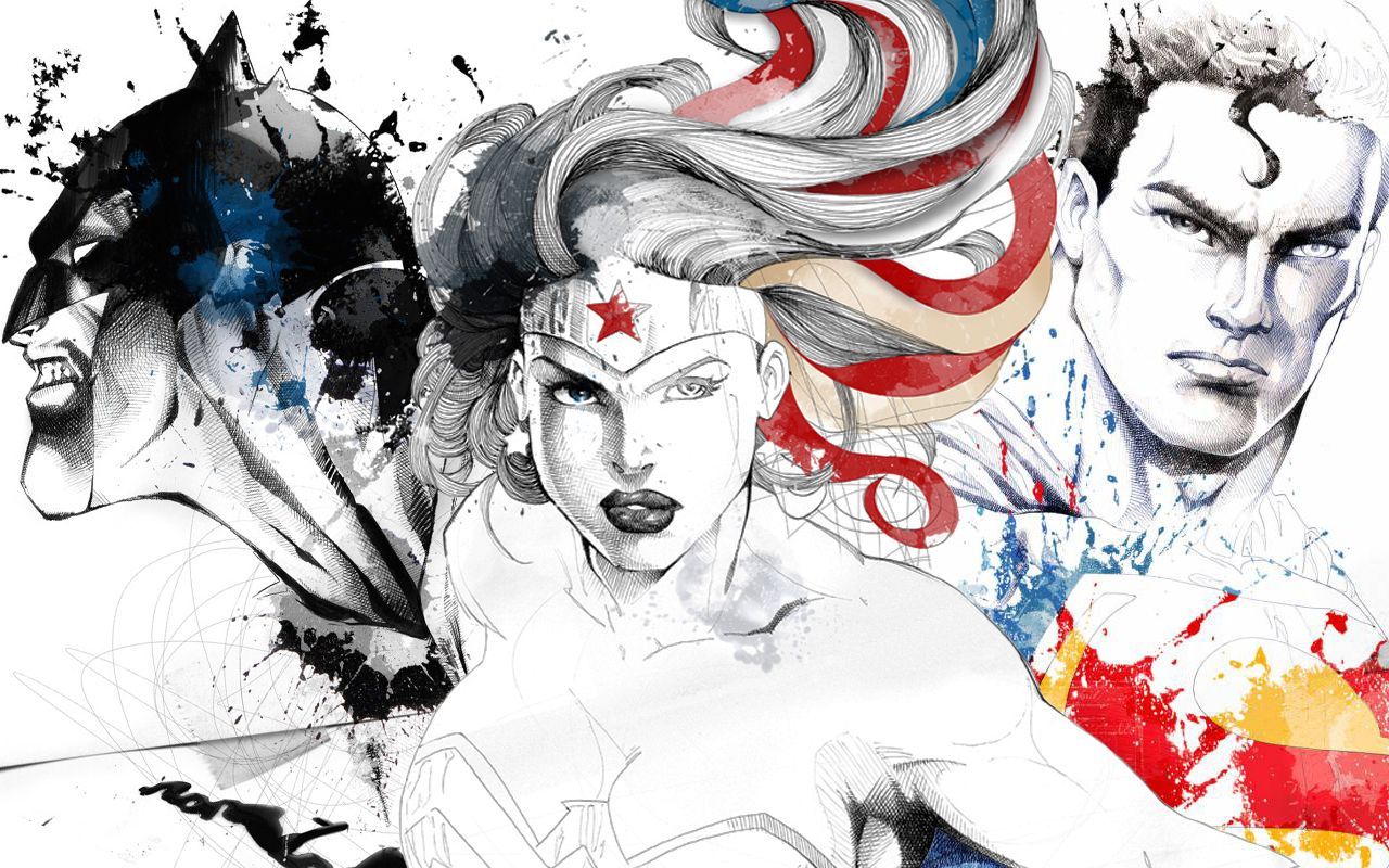 Batman Wonder Woman Superman wallpaper. Marvel comics wallpaper, Superman wallpaper, Comics wall art