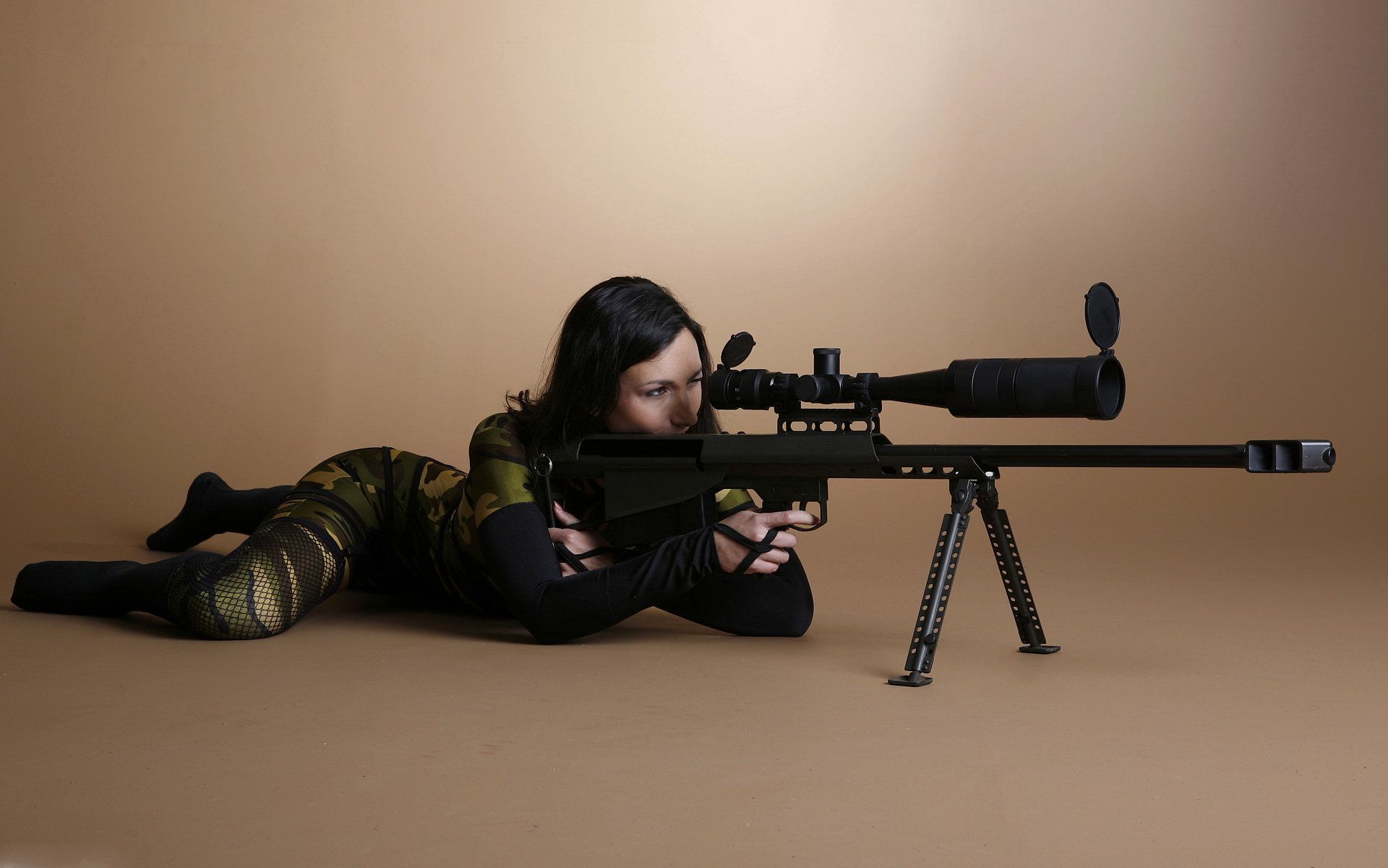 Female Military Sniper Wallpaper. Sniper girl, Girl guns, Guns pose