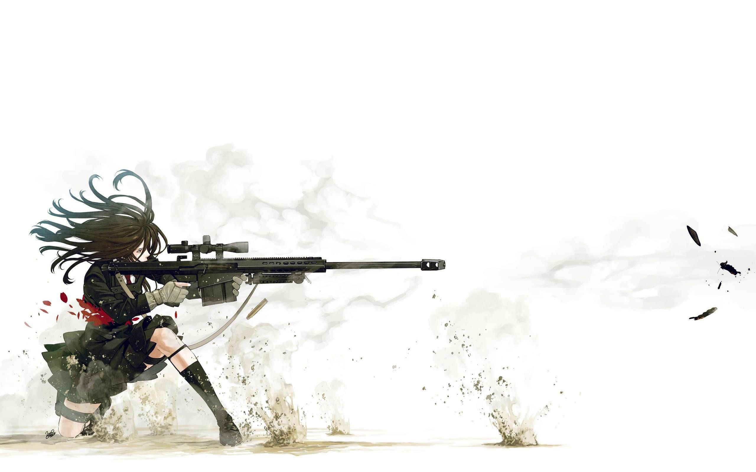 anime women sniper Wallpaper HD / Desktop and Mobile Background