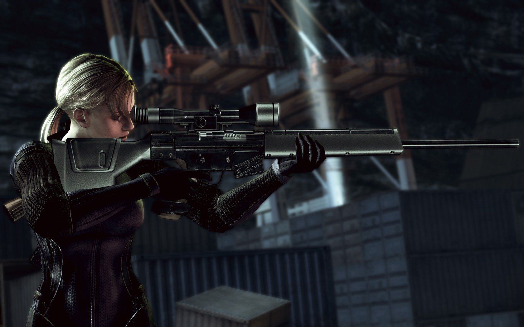 Blondes women video games snipers weapons girls with guns Jill