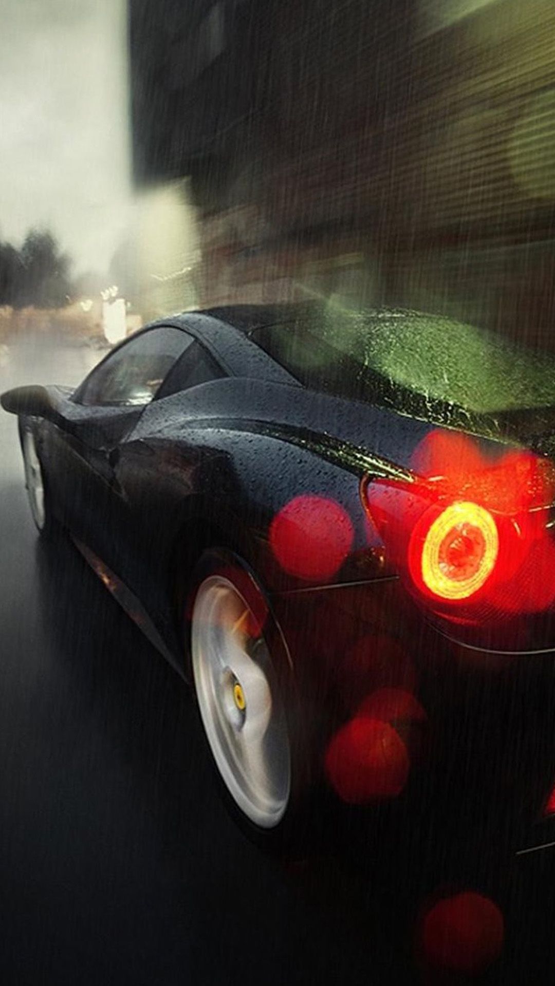 Running Car In Rain Silhouette #iPhone #plus #Wallpaper. Galaxy wallpaper iphone, Mustang wallpaper, Fast sports cars
