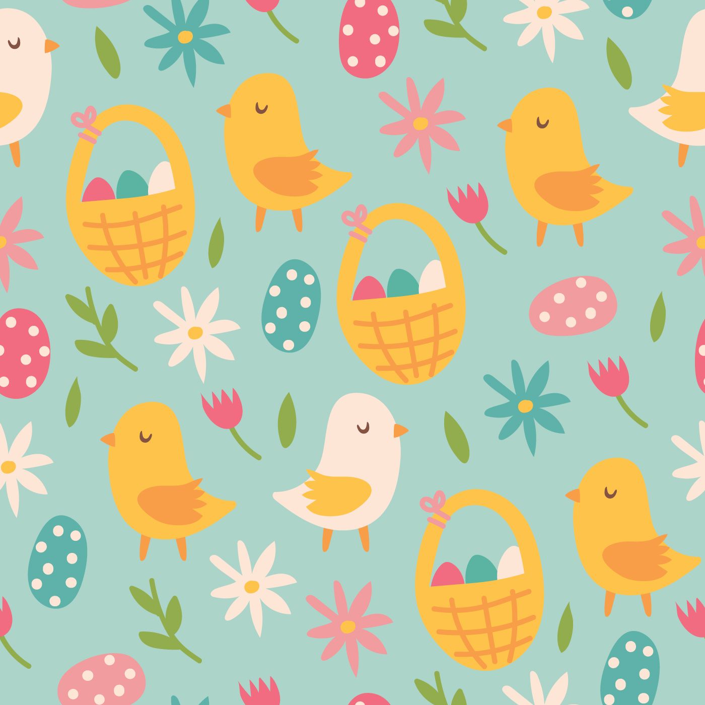 Cute Easter Wallpaper Pattern Free Vectors, Clipart Graphics & Vector Art