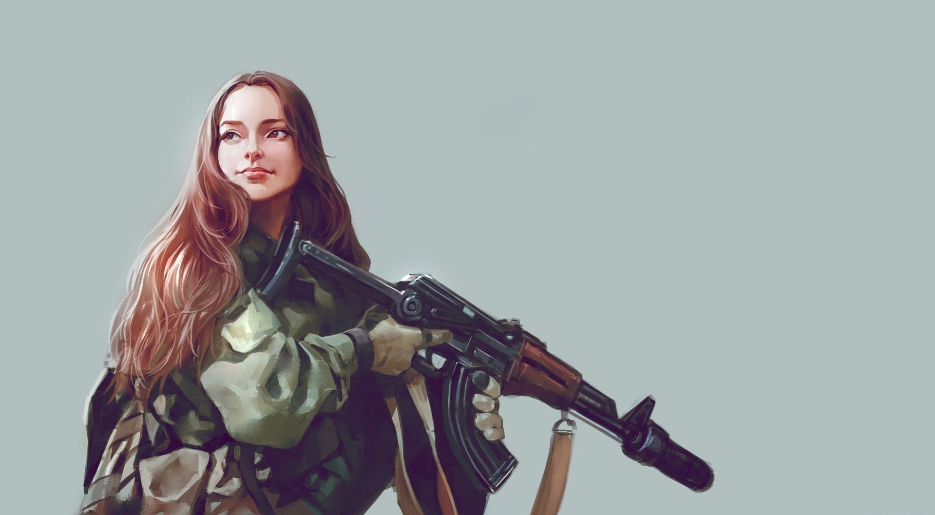 #weapon, #artwork, #women, #soldier, wallpaper HD Wallpaper