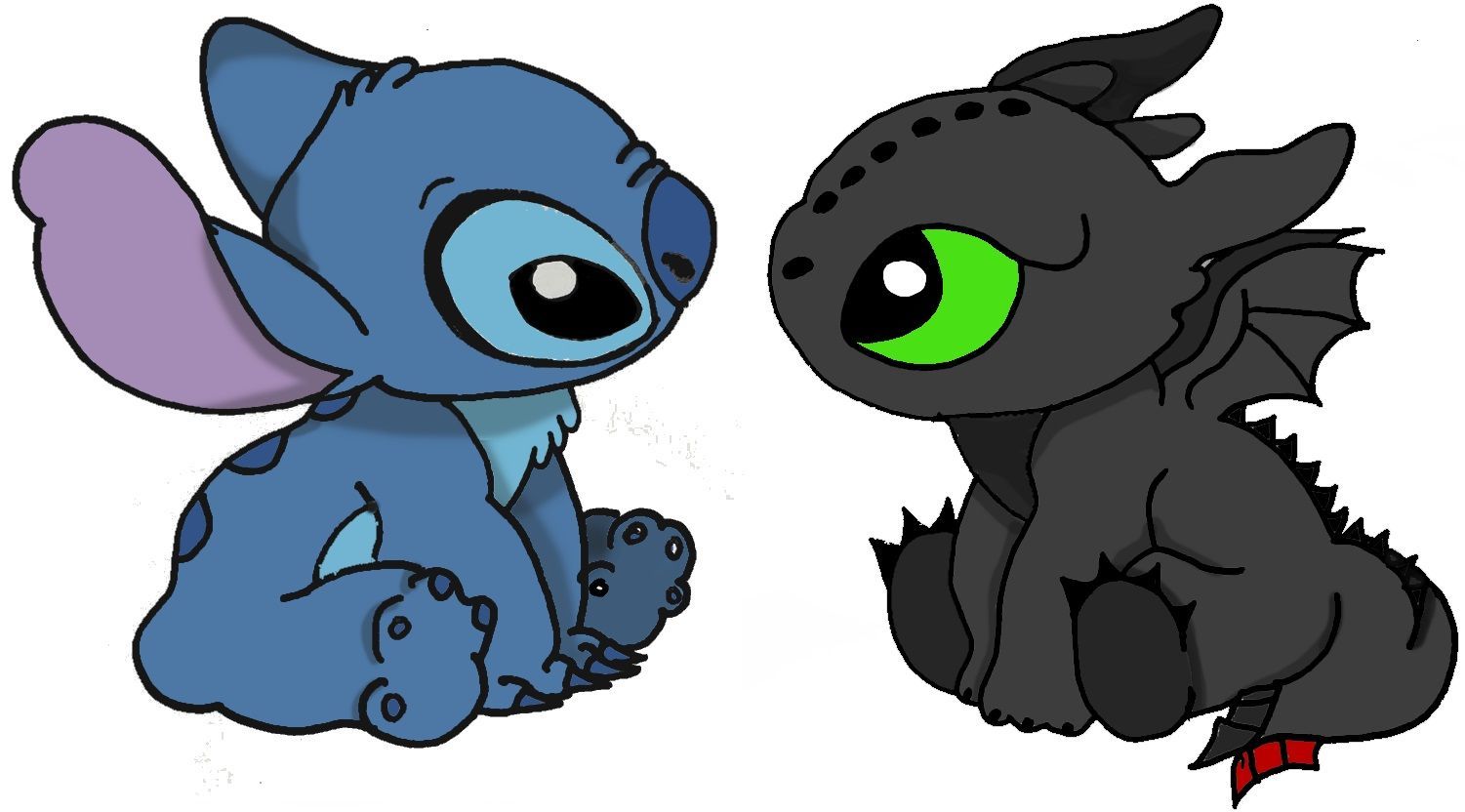 Wallpaper Cute Drawings Of Stitch And Toothless