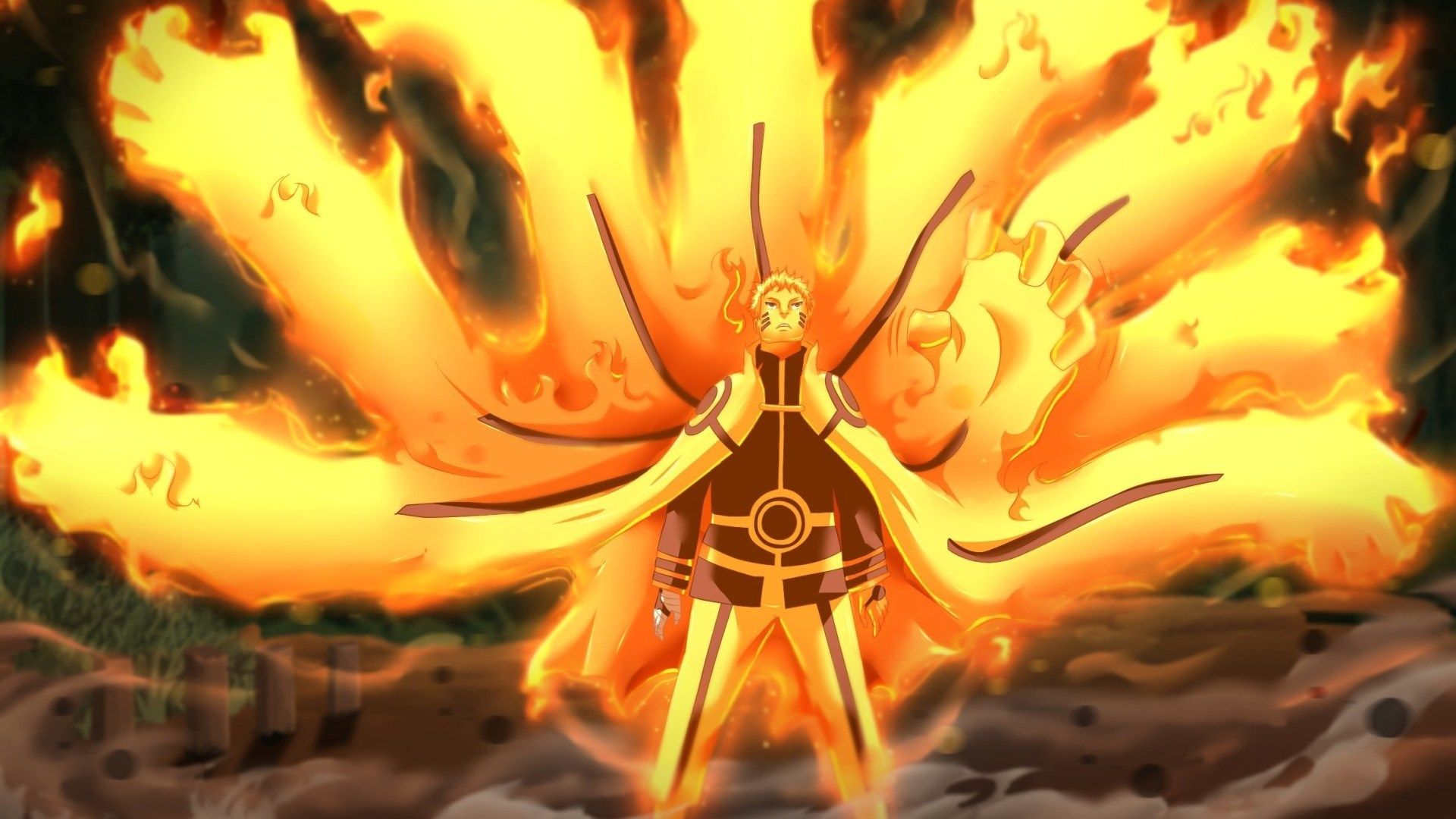 Uzumaki Naruto Nine Tails Chakra Mode Naruto 1080p Hokage