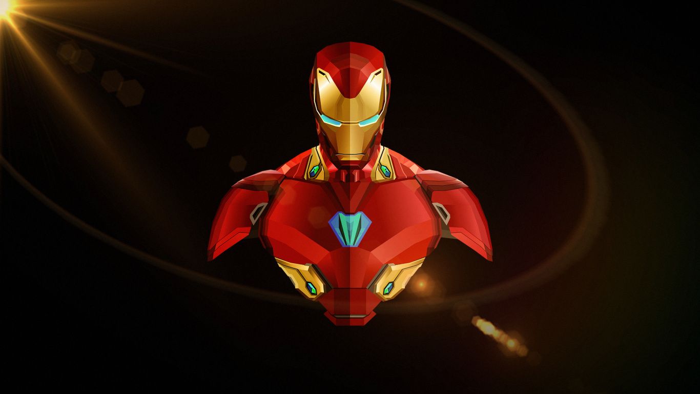 Download 1366x768 wallpaper iron man, avengers: infinity war