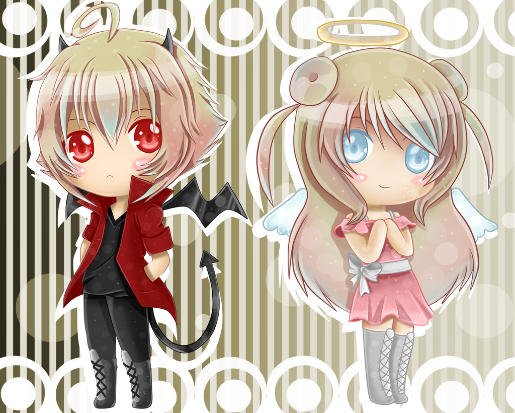 Angel And Devil Anime Boy And Girl