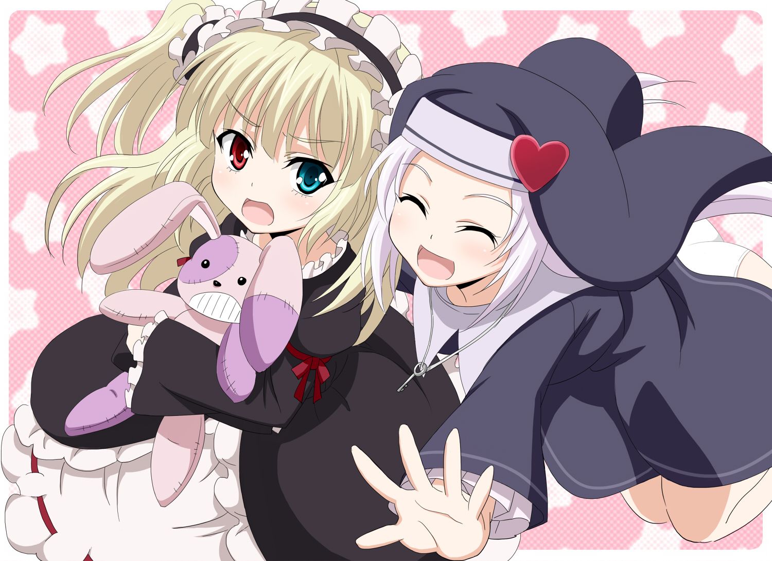 2girls bicolored eyes blonde hair boku wa tomodachi ga sukunai