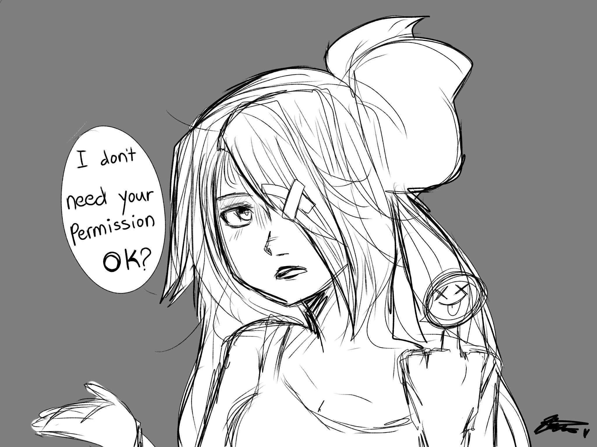 I dont need your PERMISSION (HH Vaggie drawing). Hazbin Hotel