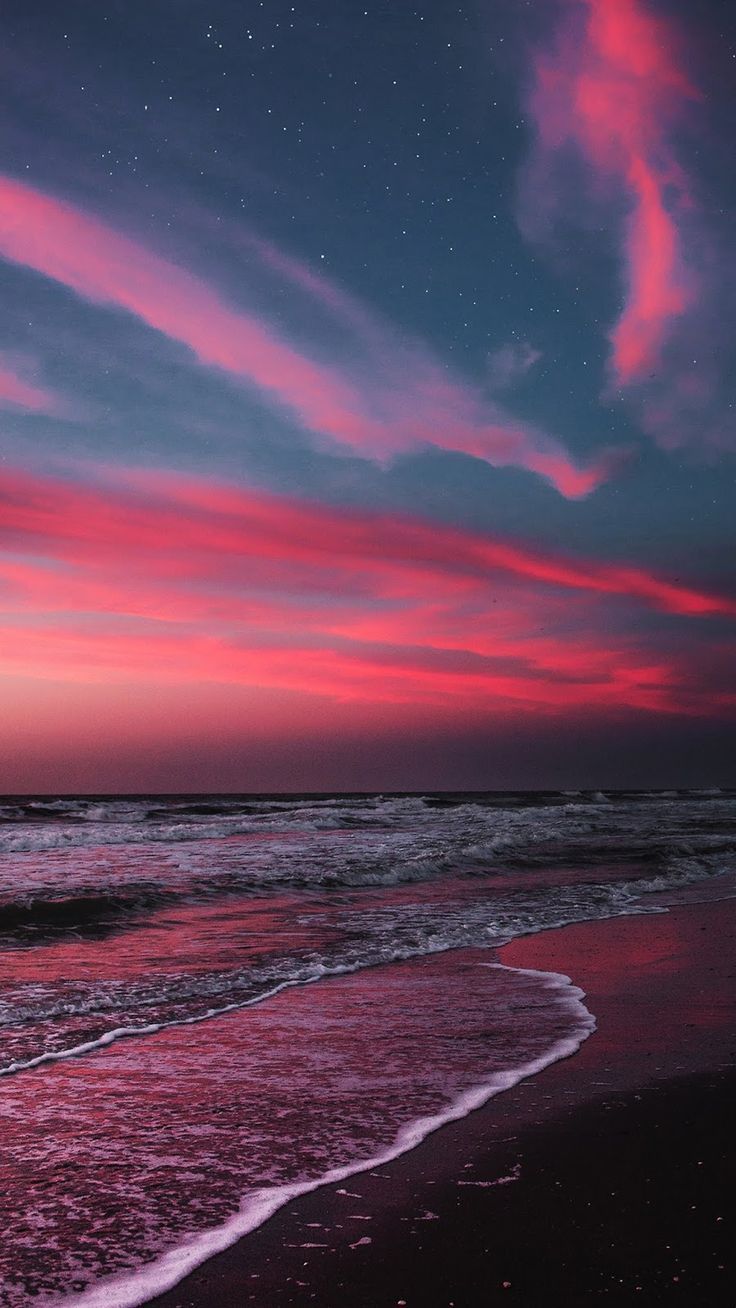 Beach in the twilight sunset - #Beach #iphone #Sunset #twilight