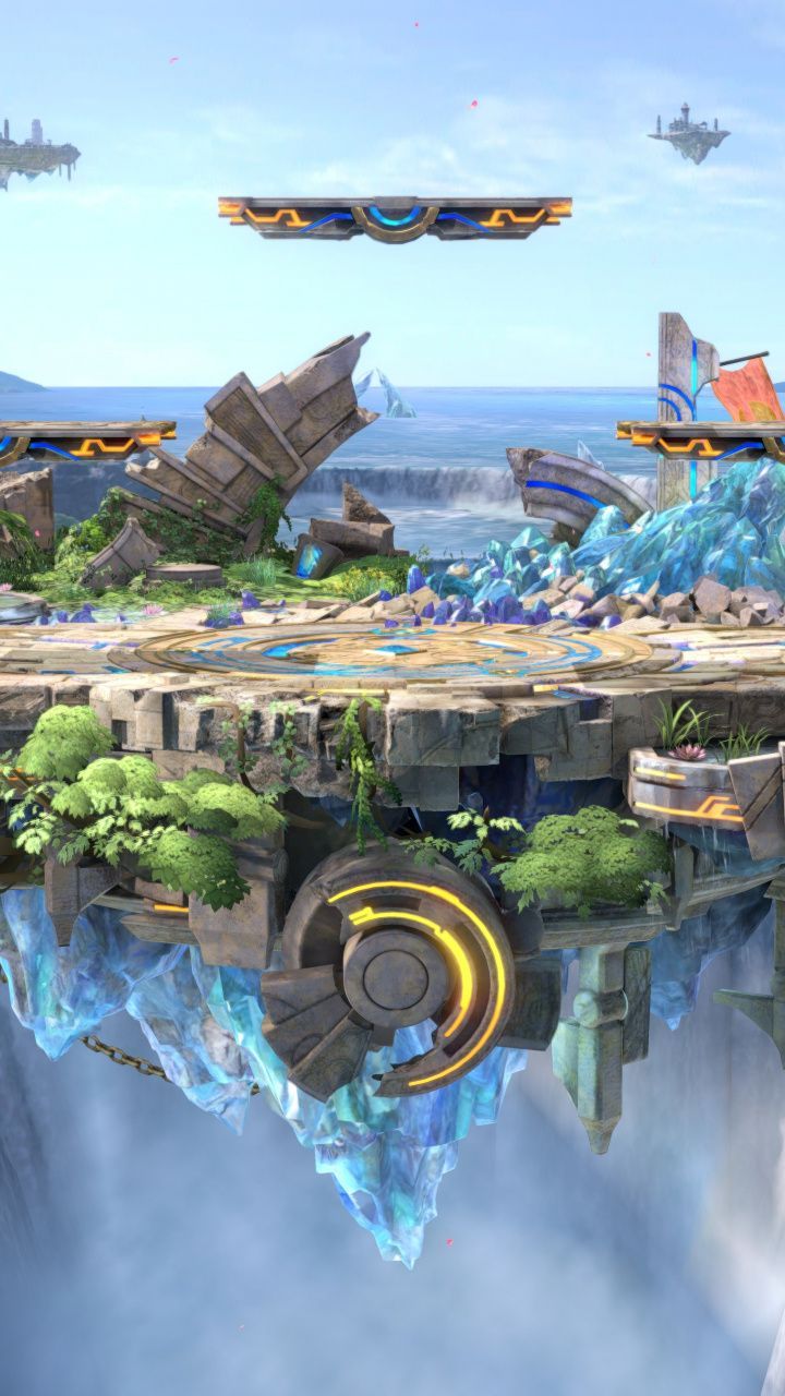 Super Smash Bros. Ultimate, video game, E3 2018, flying island, 720x1280 wallpaper. Smash bros, Super smash bros, Nintendo super smash bros