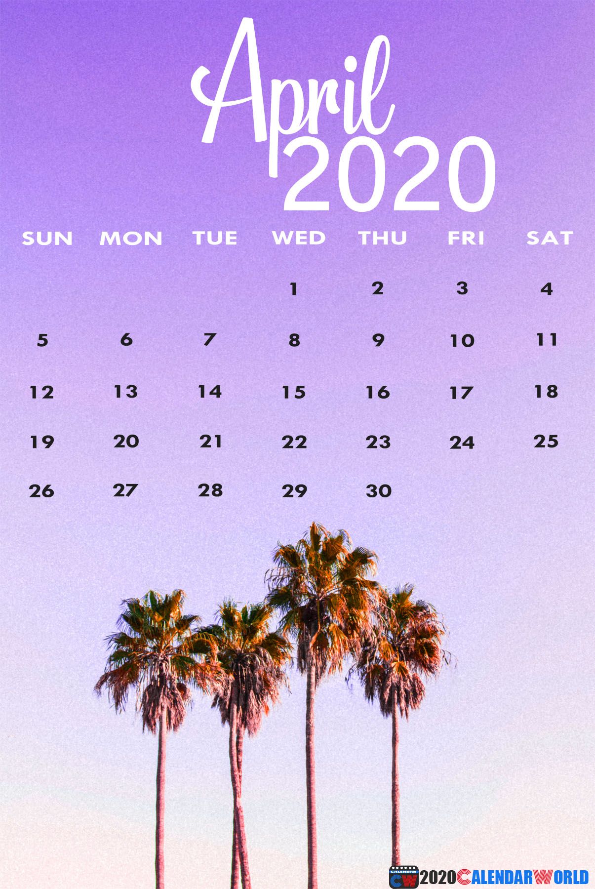 April 2020 Calendar Wallpaper for Desktop, iPhone, Mobile & Tablets