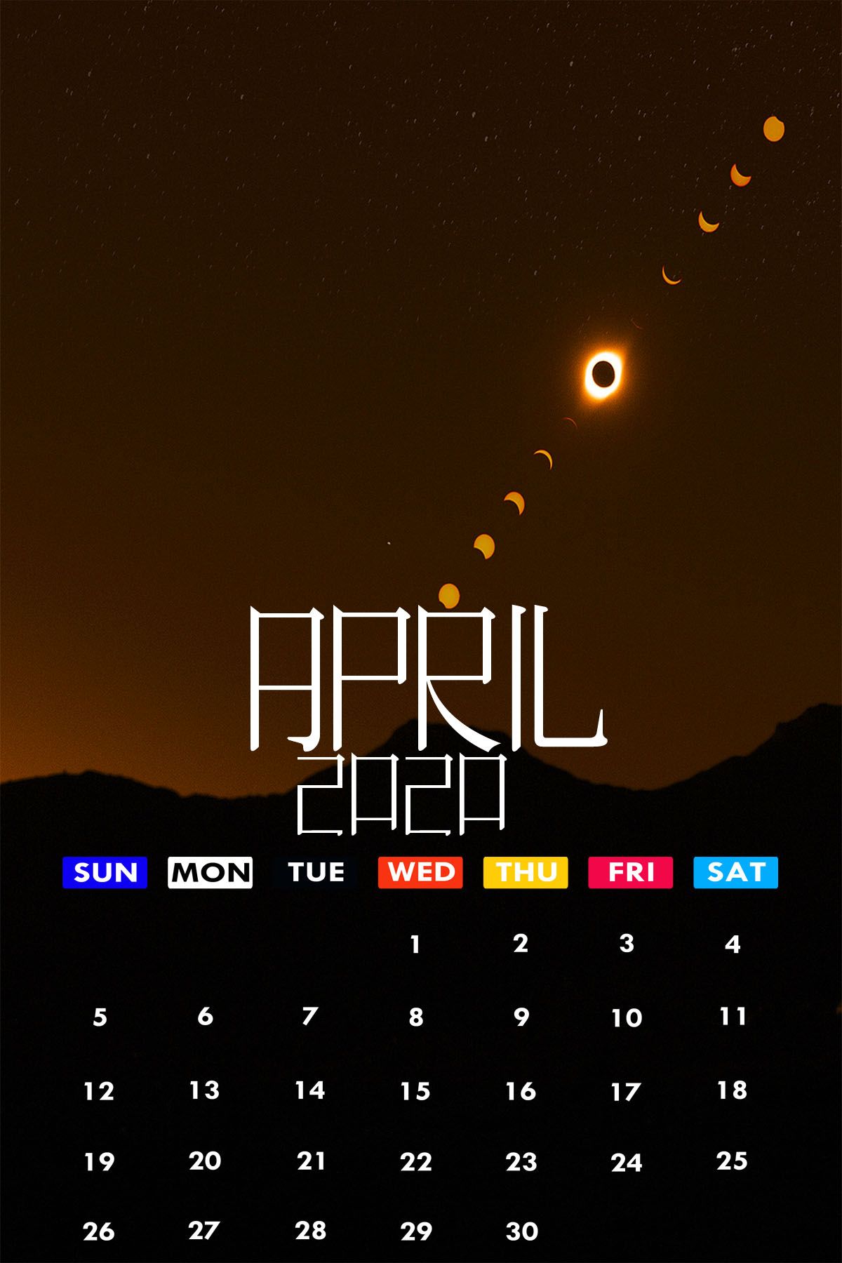 iPhone 2020 April Calendar Wallpaper